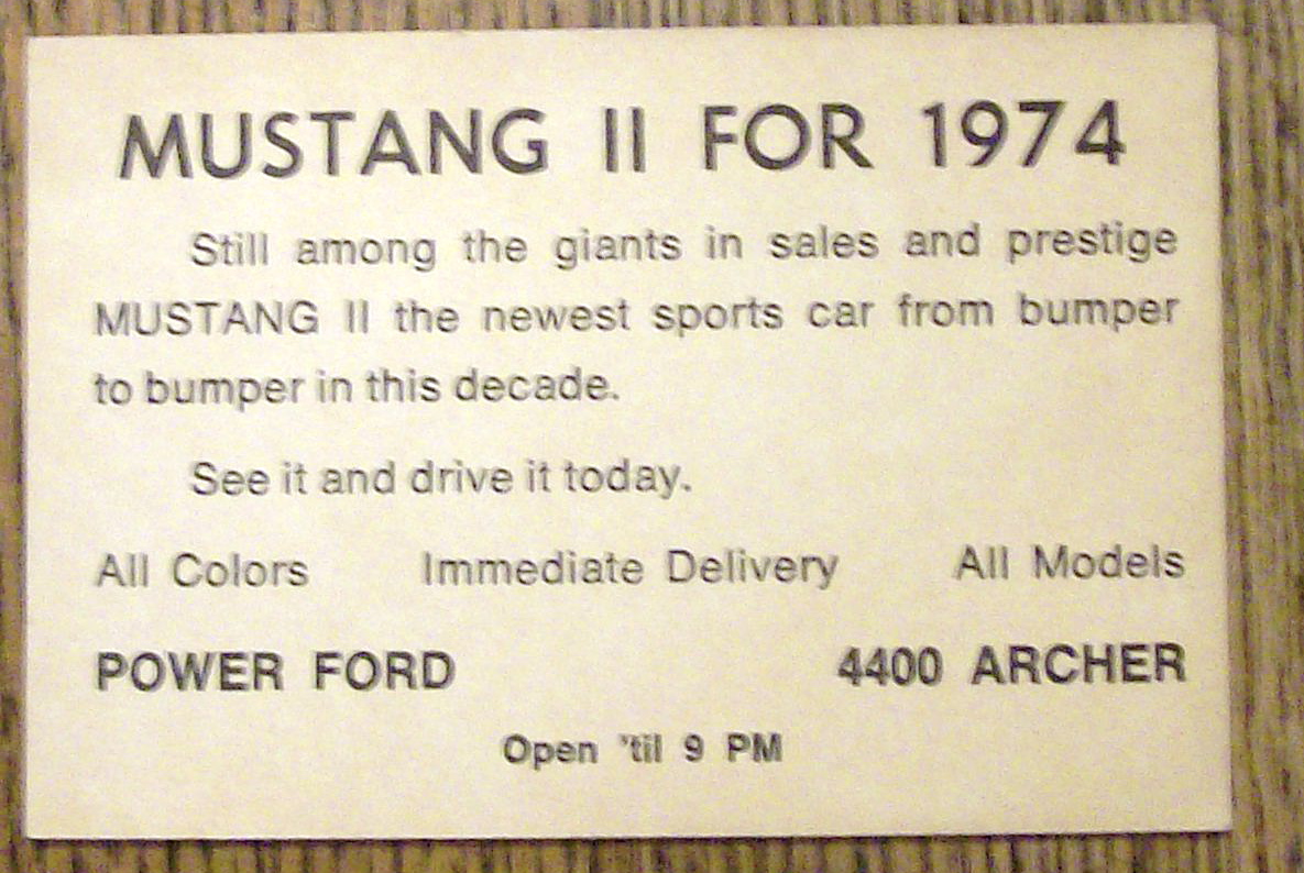 Mustang II for 1974