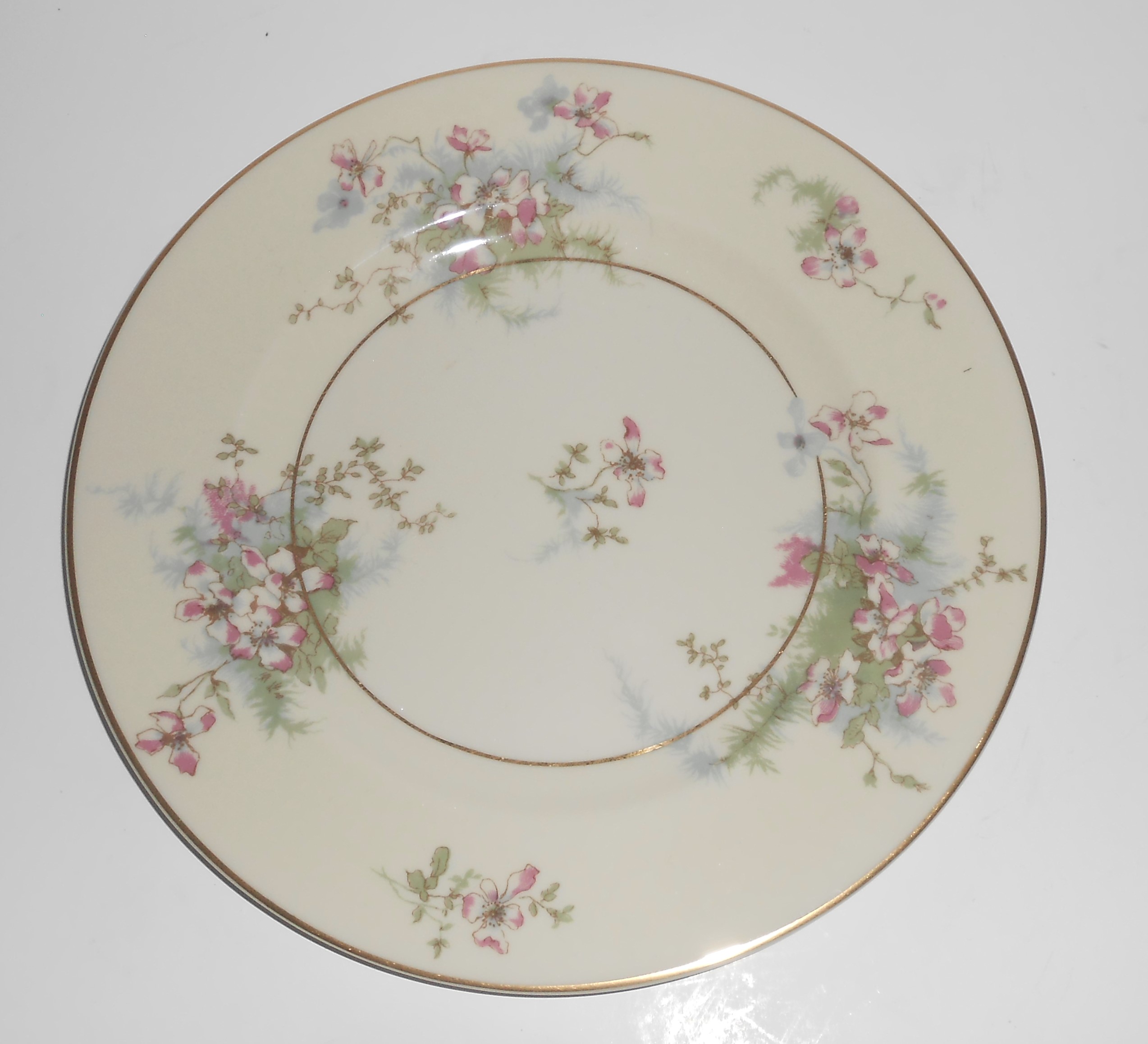 Theodore Haviland China Apple Blossom w/Gold Salad Pla