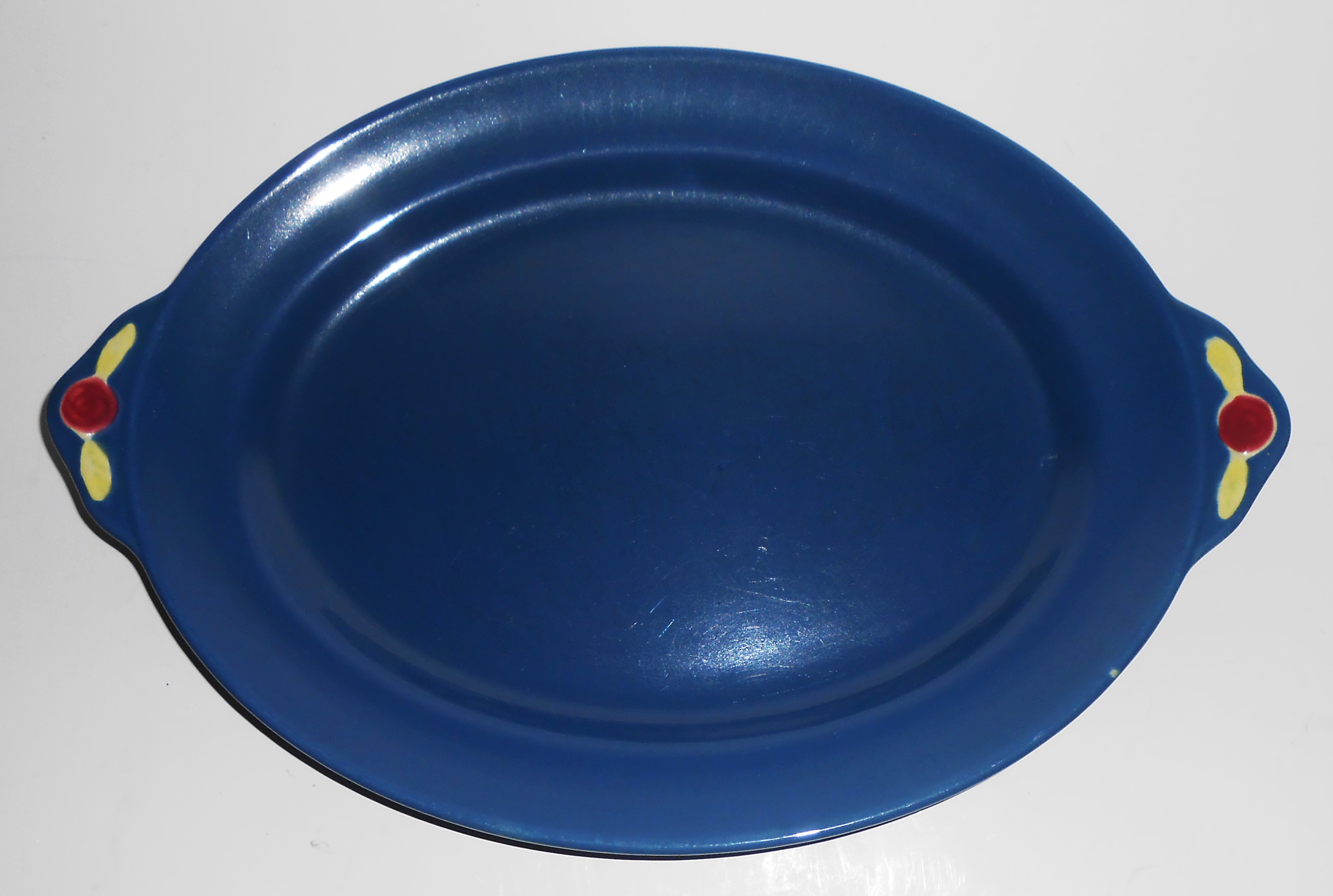 VINTAGE Coors Pottery Rosebud Blue Platter