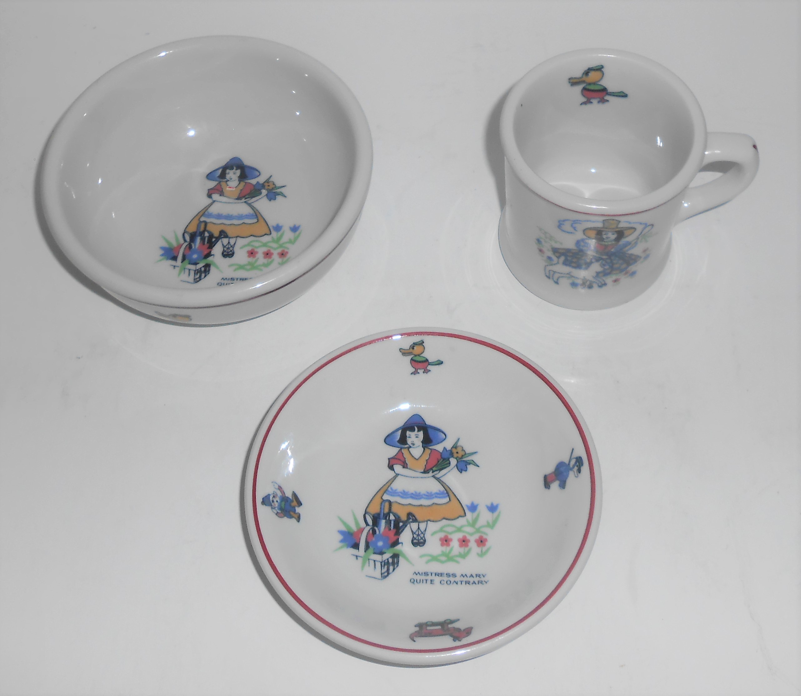 Shenango China Pottery Restaurant Ware Set/3 Juvenile