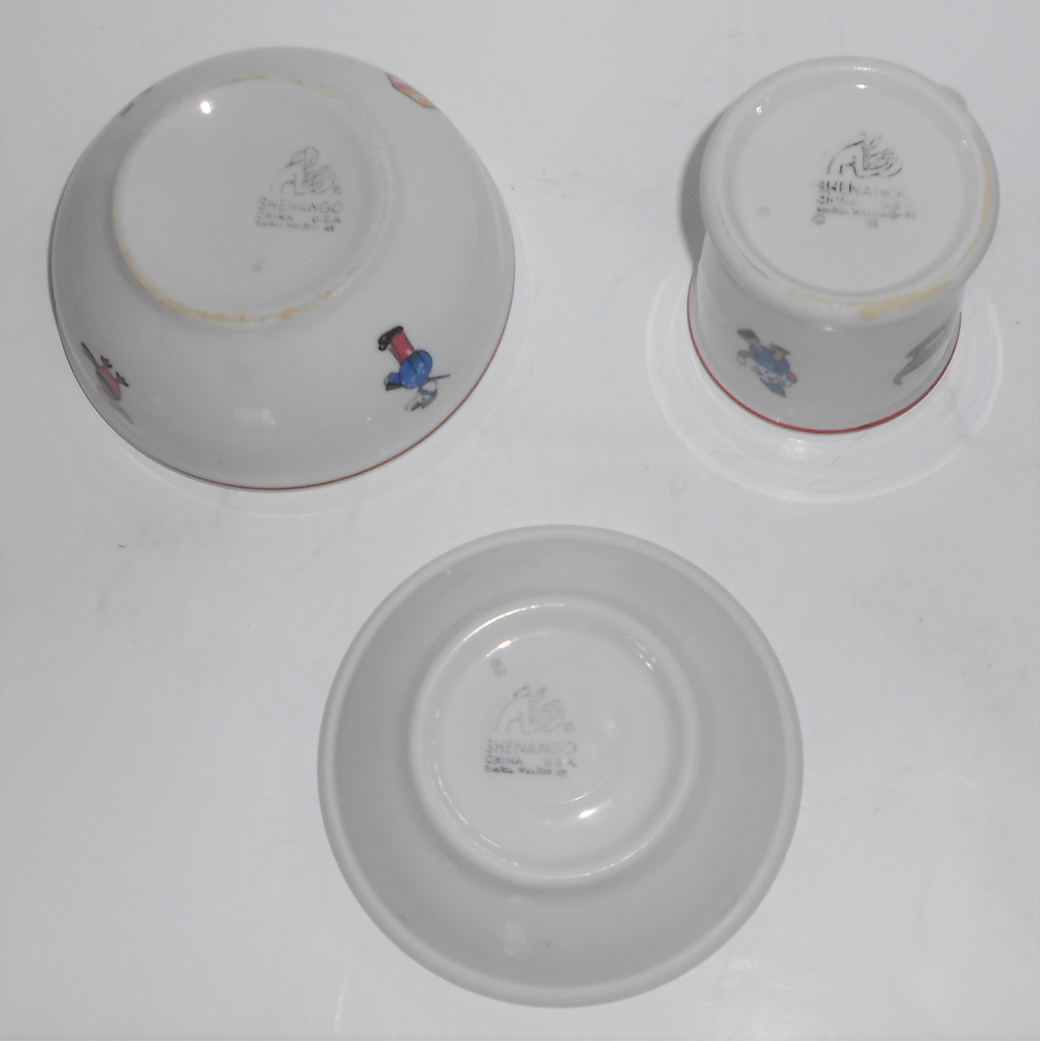 Shenango China Pottery Restaurant Ware Set/3 Juvenile