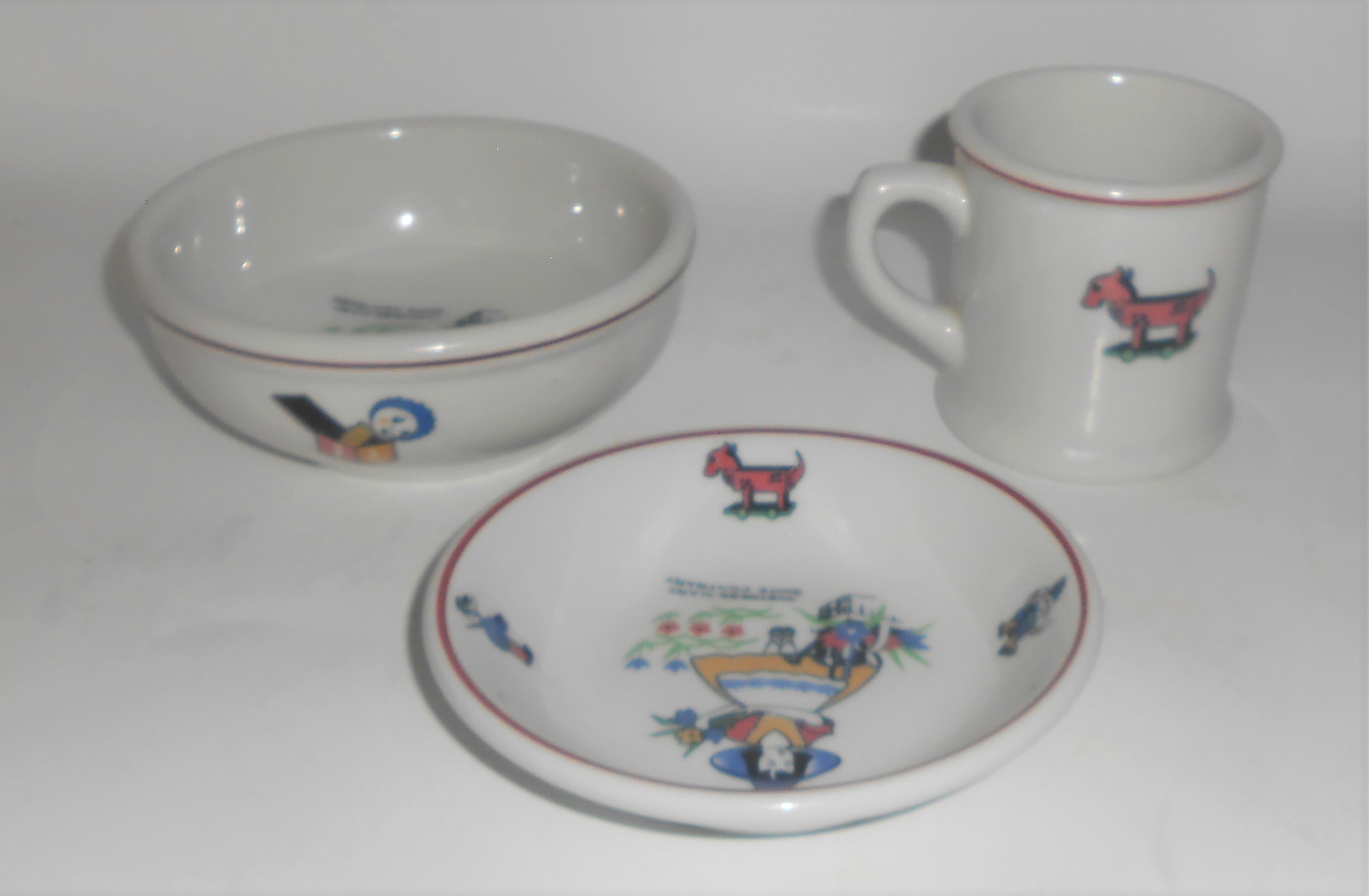 Shenango China Pottery Restaurant Ware Set/3 Juvenile