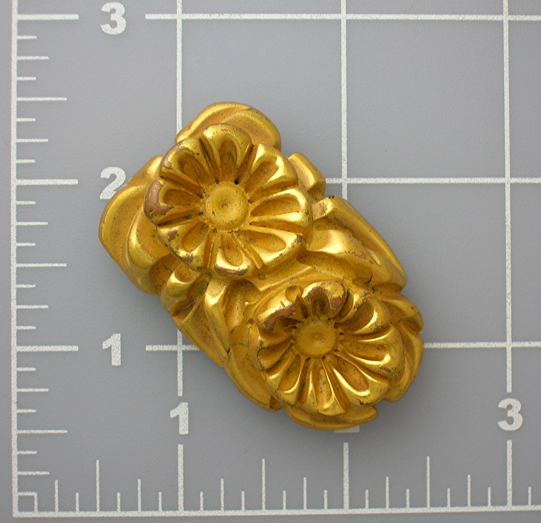 Dress Clips (2) Gold Flowers and Leaves