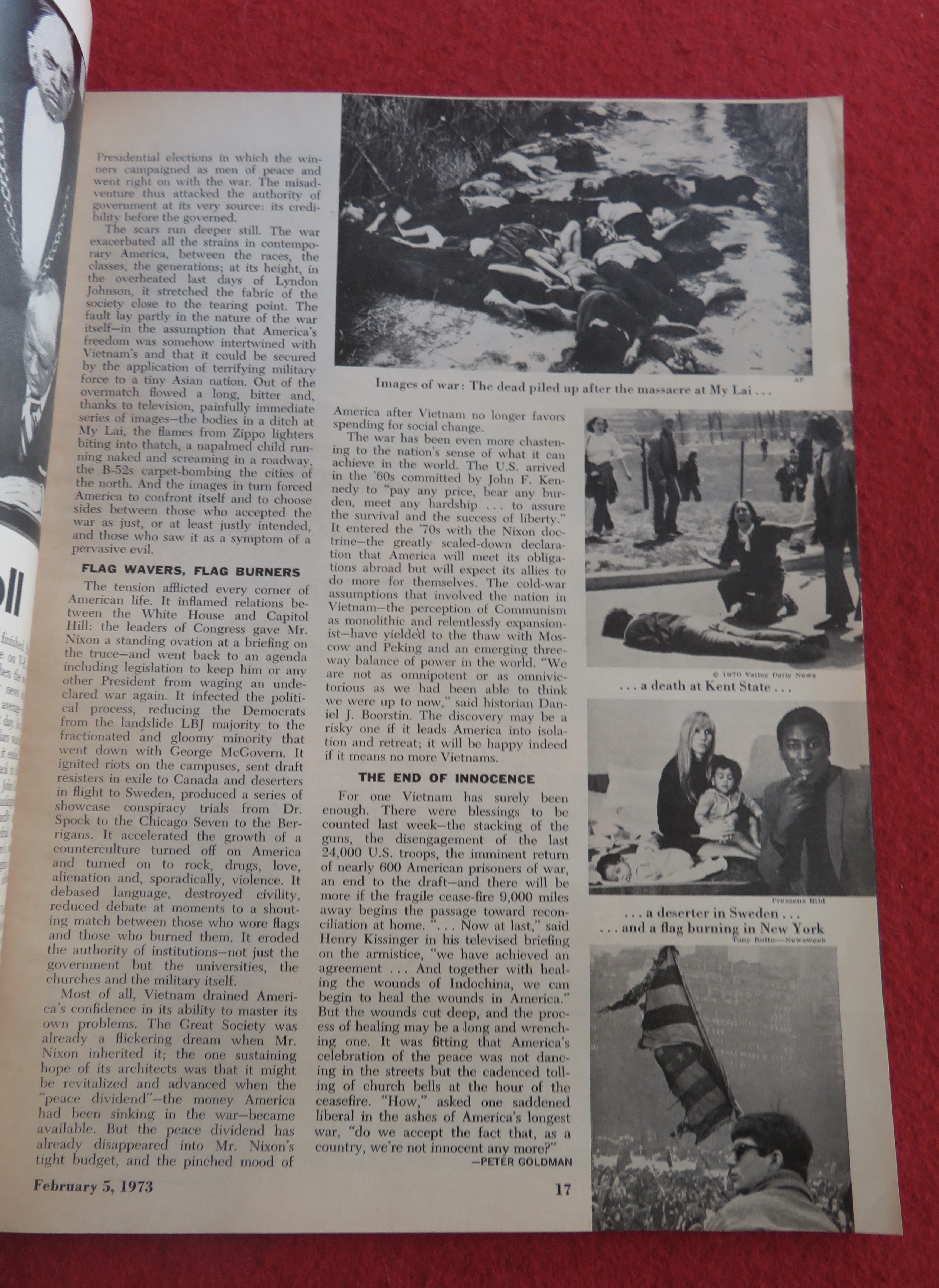 Newsweek Magazine February 5, 1973 Peace