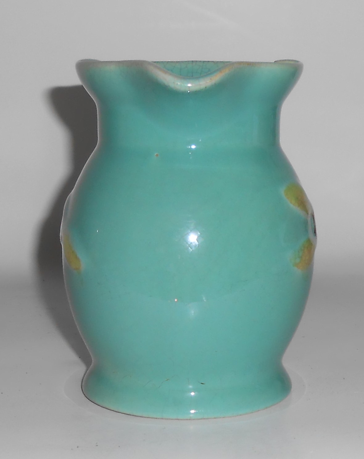 Coors Pottery Rosebud Green Small Covered Pitcher - w/o