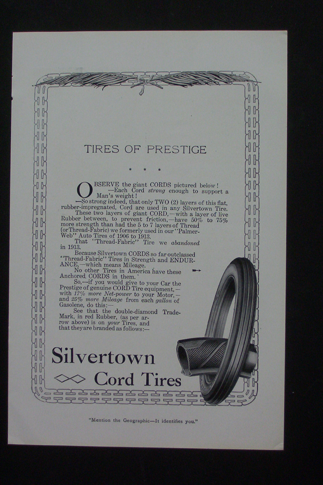 1916 Silvertown Cord Tires with Tires of Prestige