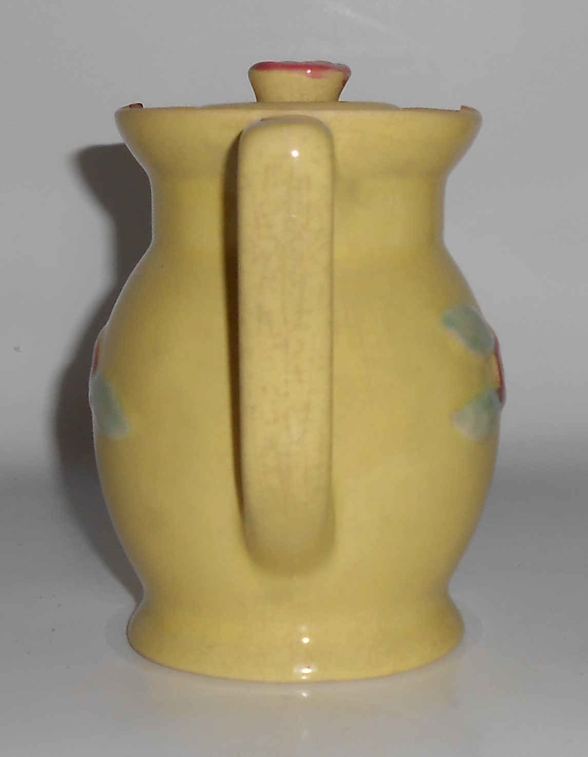 Coors Pottery Rosebud Yellow Small Covered Pitcher/Lid