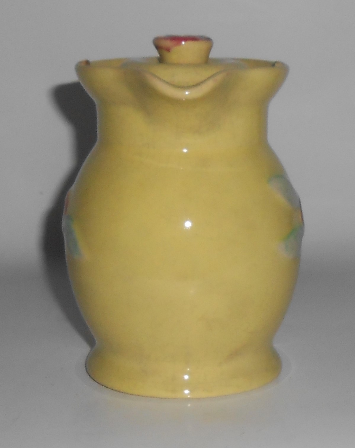Coors Pottery Rosebud Yellow Small Covered Pitcher/Lid