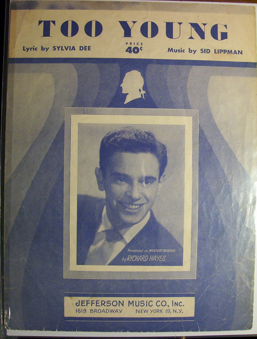 Sheet Music For 1951 Too Young (Richard Hayes)