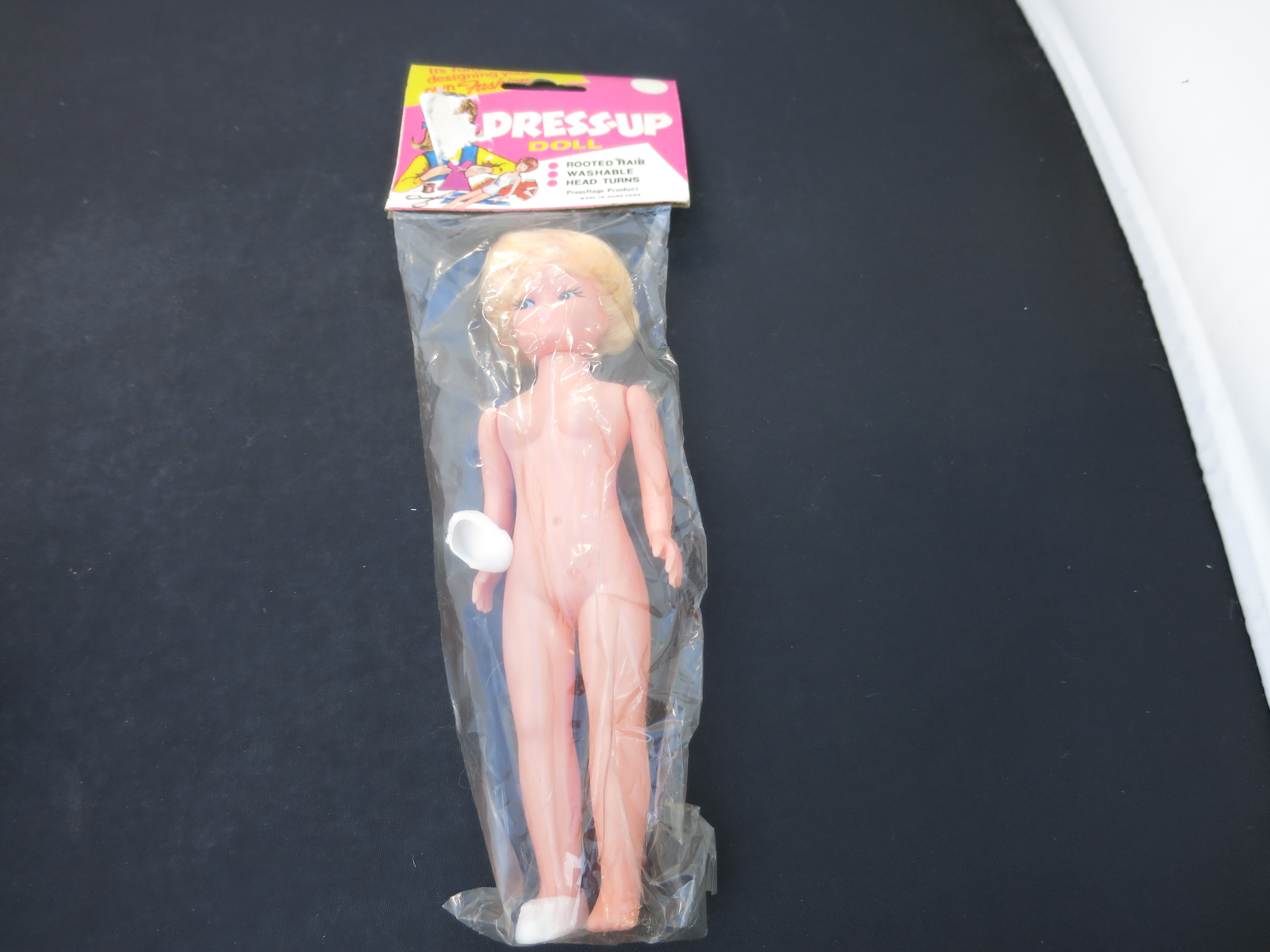 Vintage Dress Up Doll Rooted Blonde Hair Pressflags
