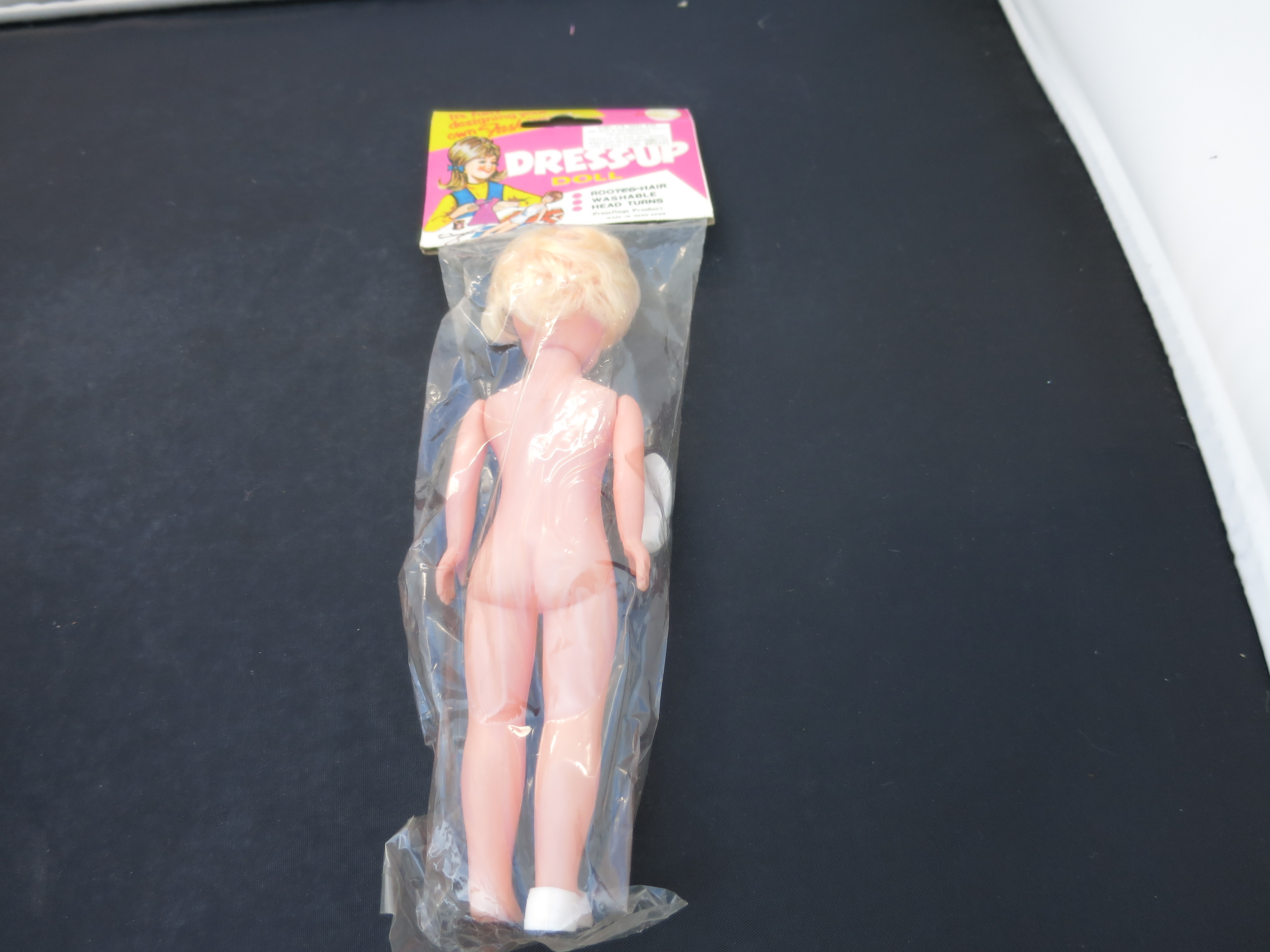 Vintage Dress Up Doll Rooted Blonde Hair Pressflags