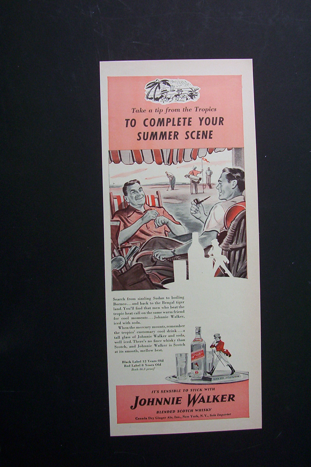 1940 Johnnie Walker Red Whiskey w/Men Sitting & Talking