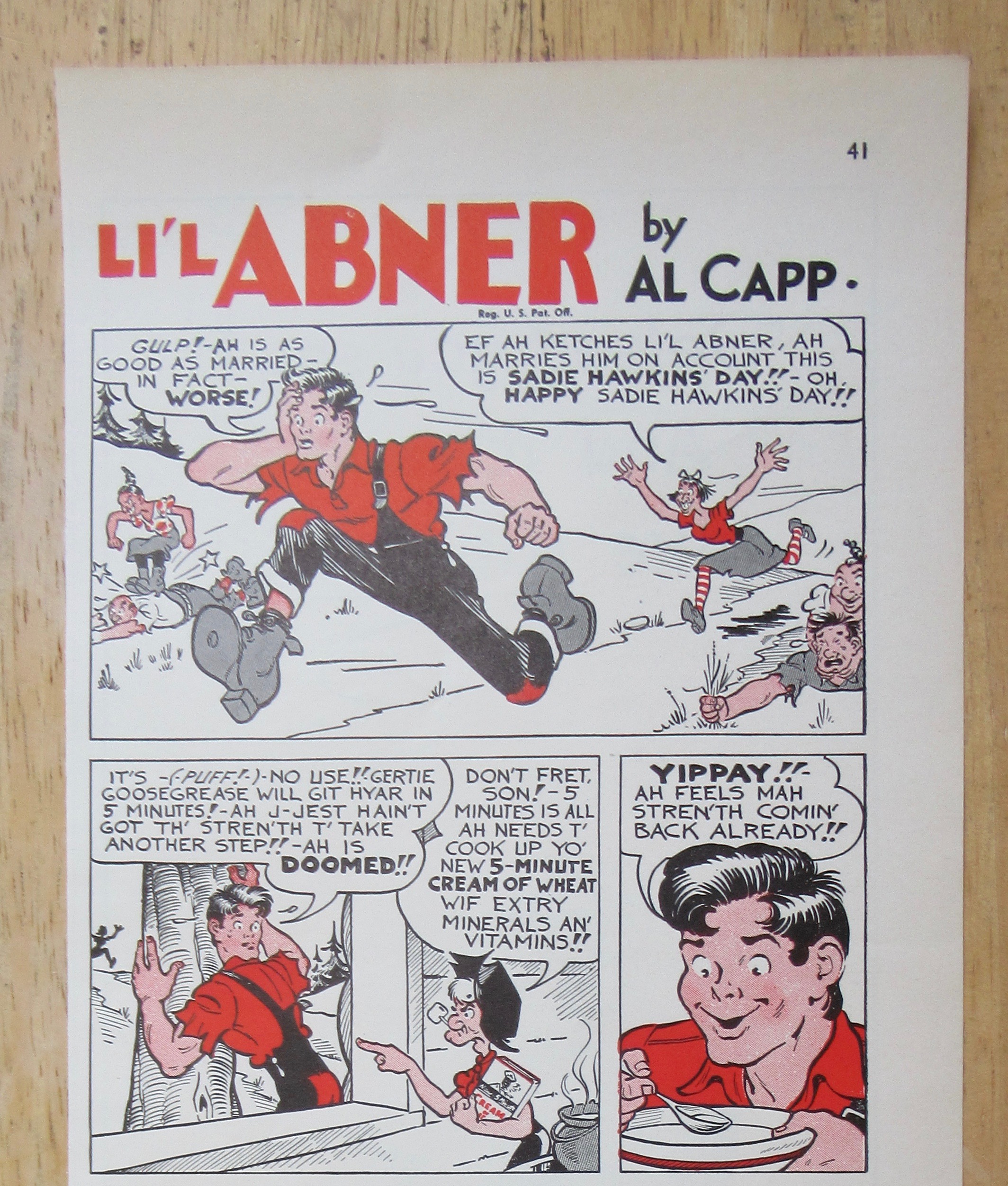 1940 Cream of Wheat with Little Abner By Al Capp