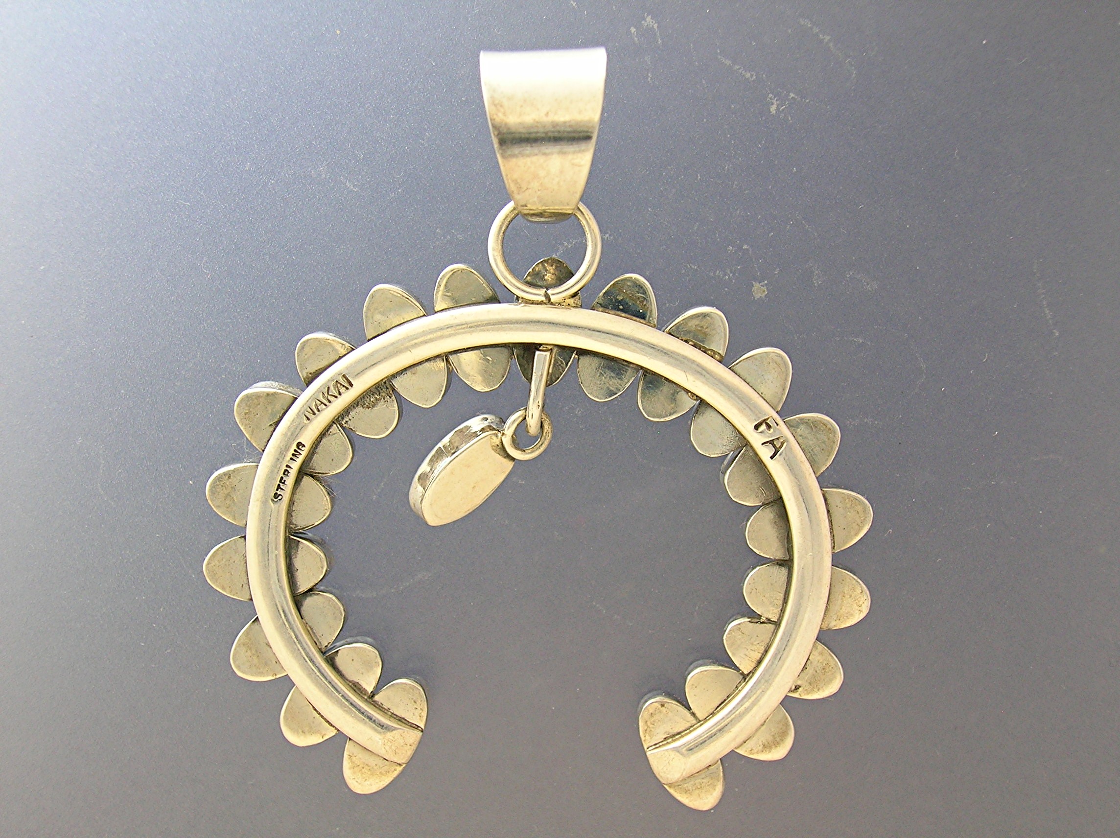 Navajo Mediterranean Coral Sterling Silver Naja NAKAI