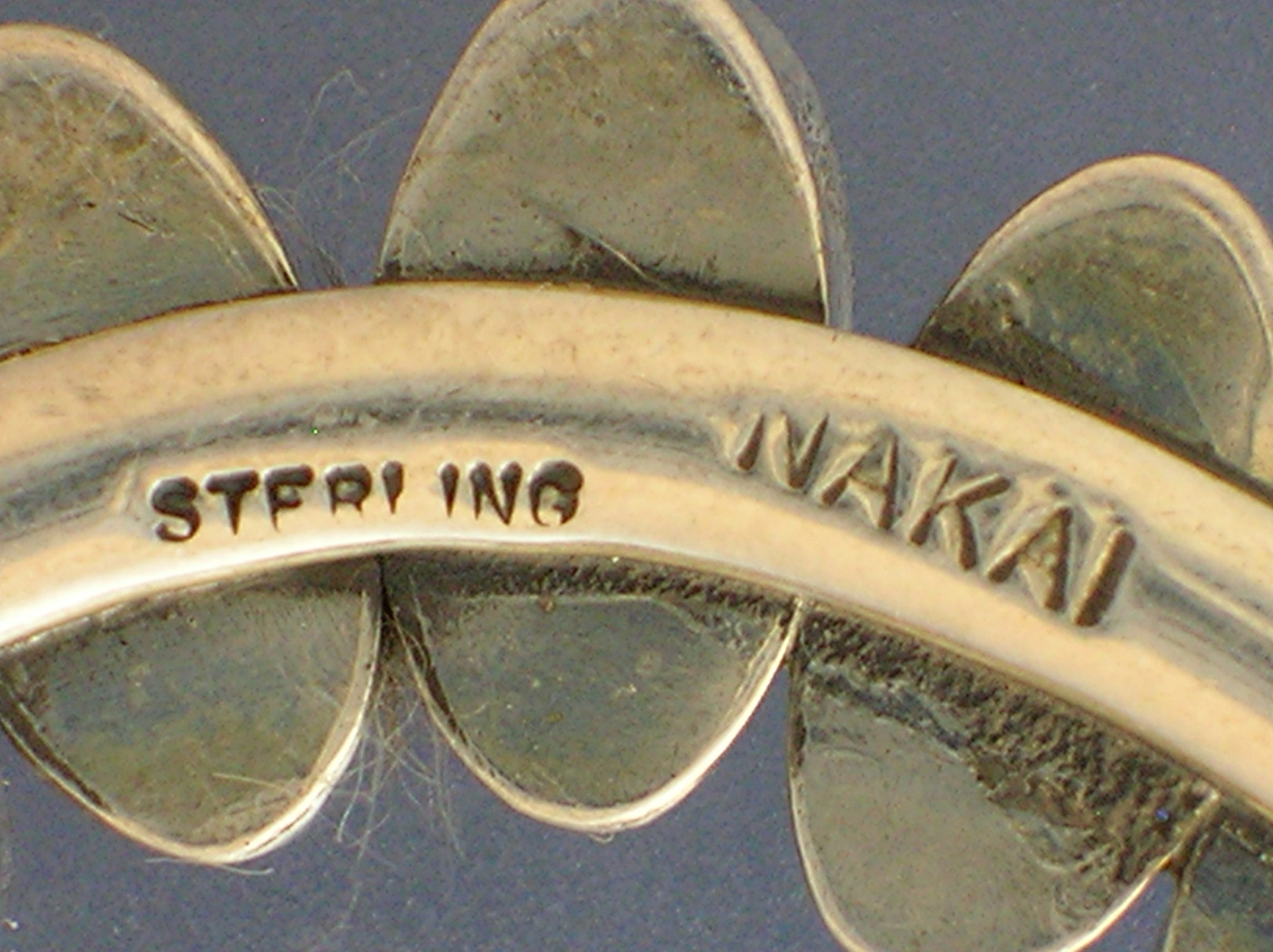 Navajo Mediterranean Coral Sterling Silver Naja NAKAI