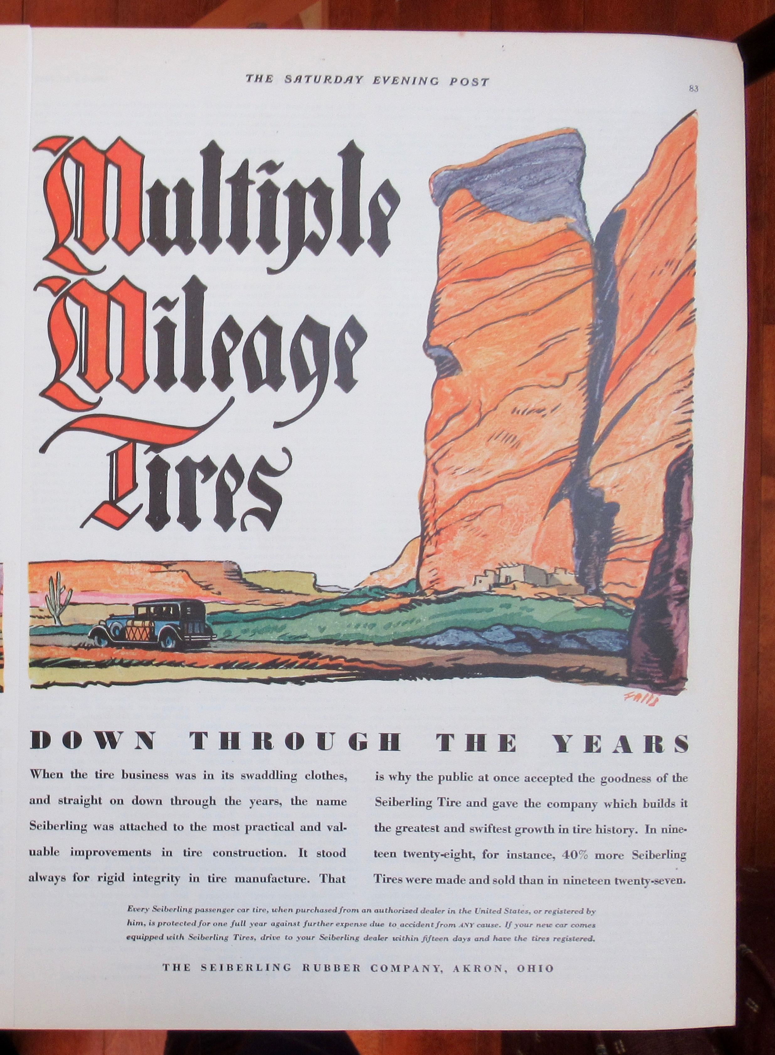 1929 Seiberling Tires with Multiple Mileage Tires