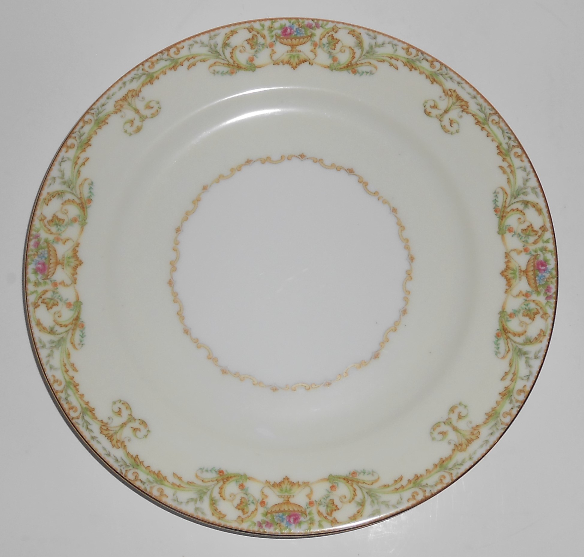 Noritake Porcelain China Floral Basket w/Gold Trim Yell
