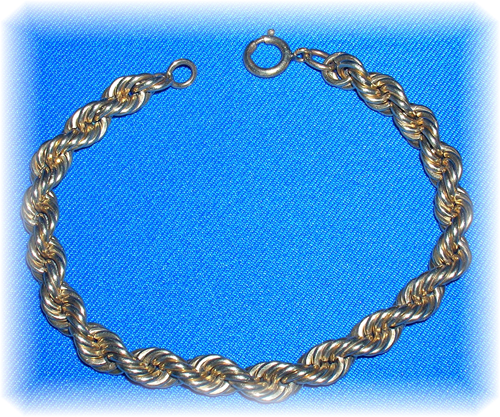 12K Gold Fill Rope Bracelet 7 1/2 inches