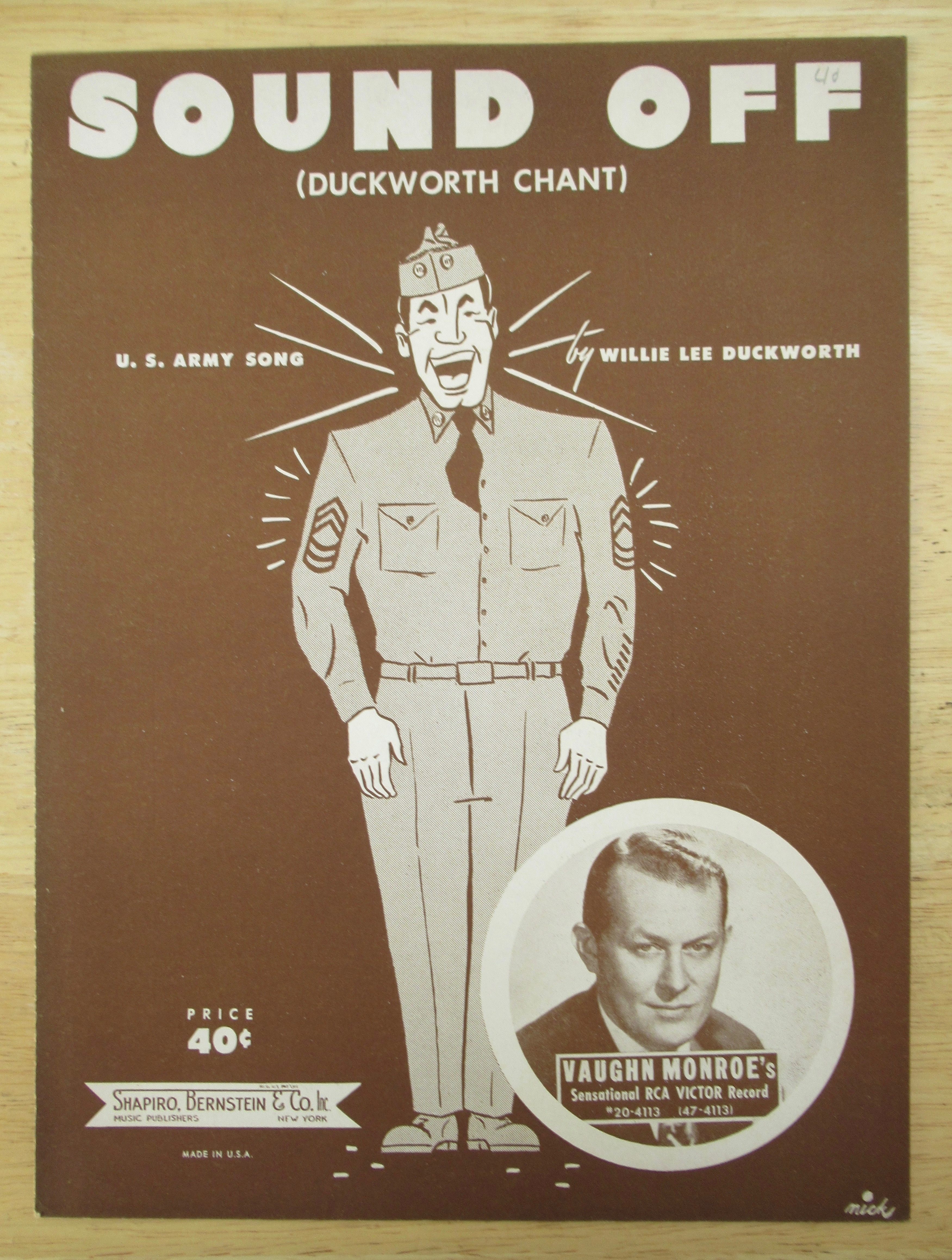 1951 Sound Off (Duckworth Chant) Sheet Music