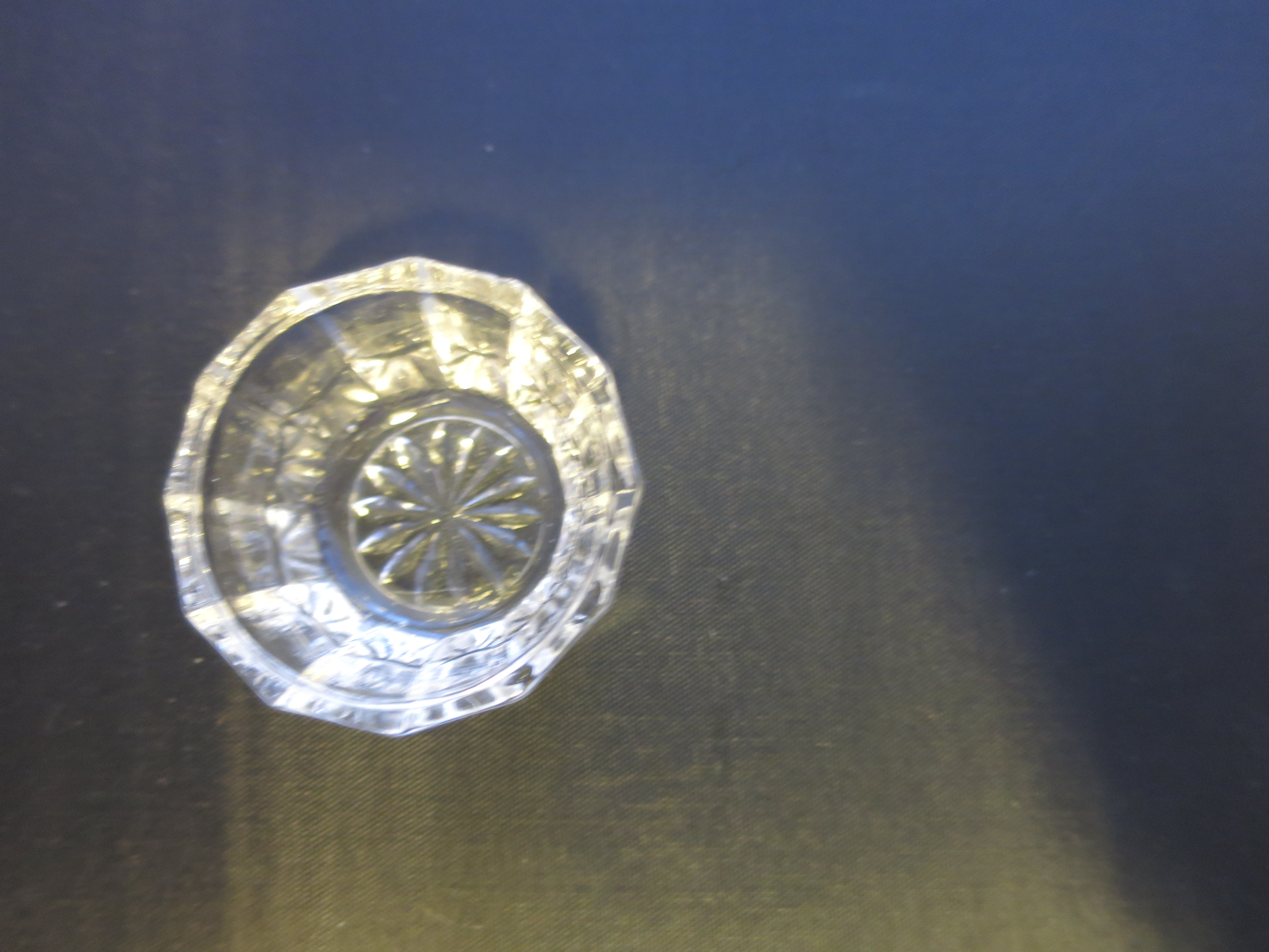 Octagon Open Salt Cellar Dip Flower Bottom Clear Glass