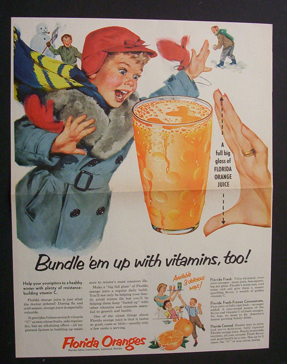 1949 Florida Oranges with Boy Running