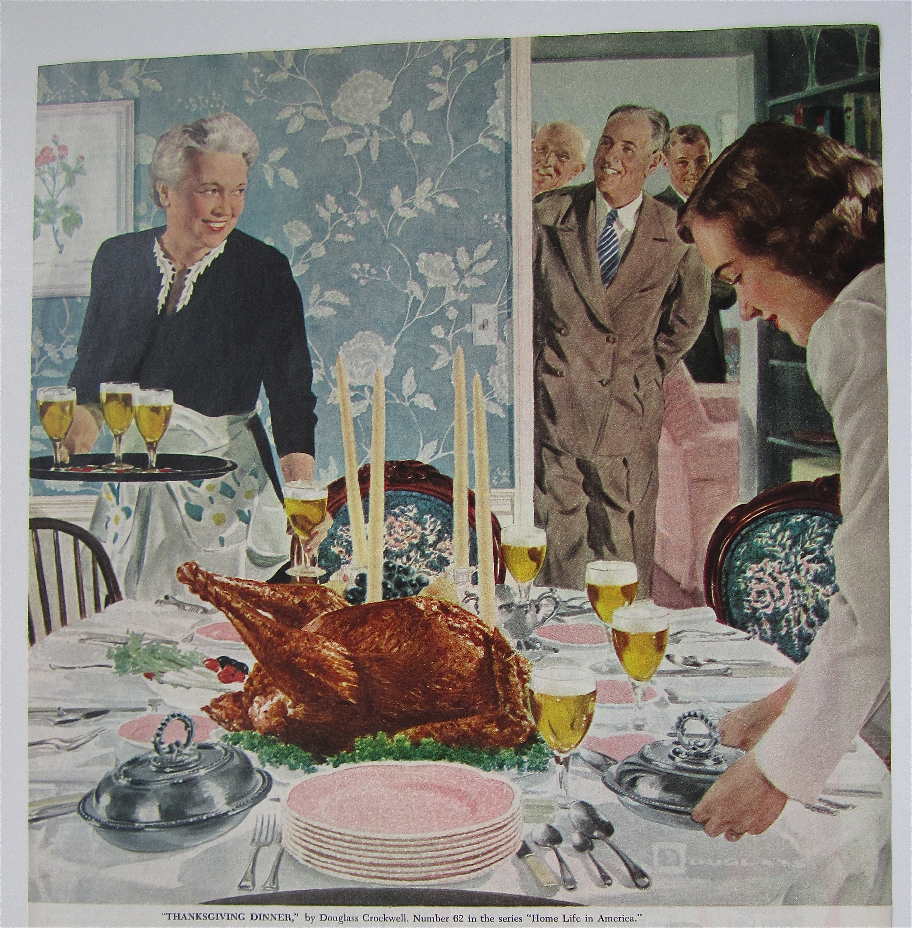 1951 Beer Belongs By Douglas Crockwell (Thanksgiving)