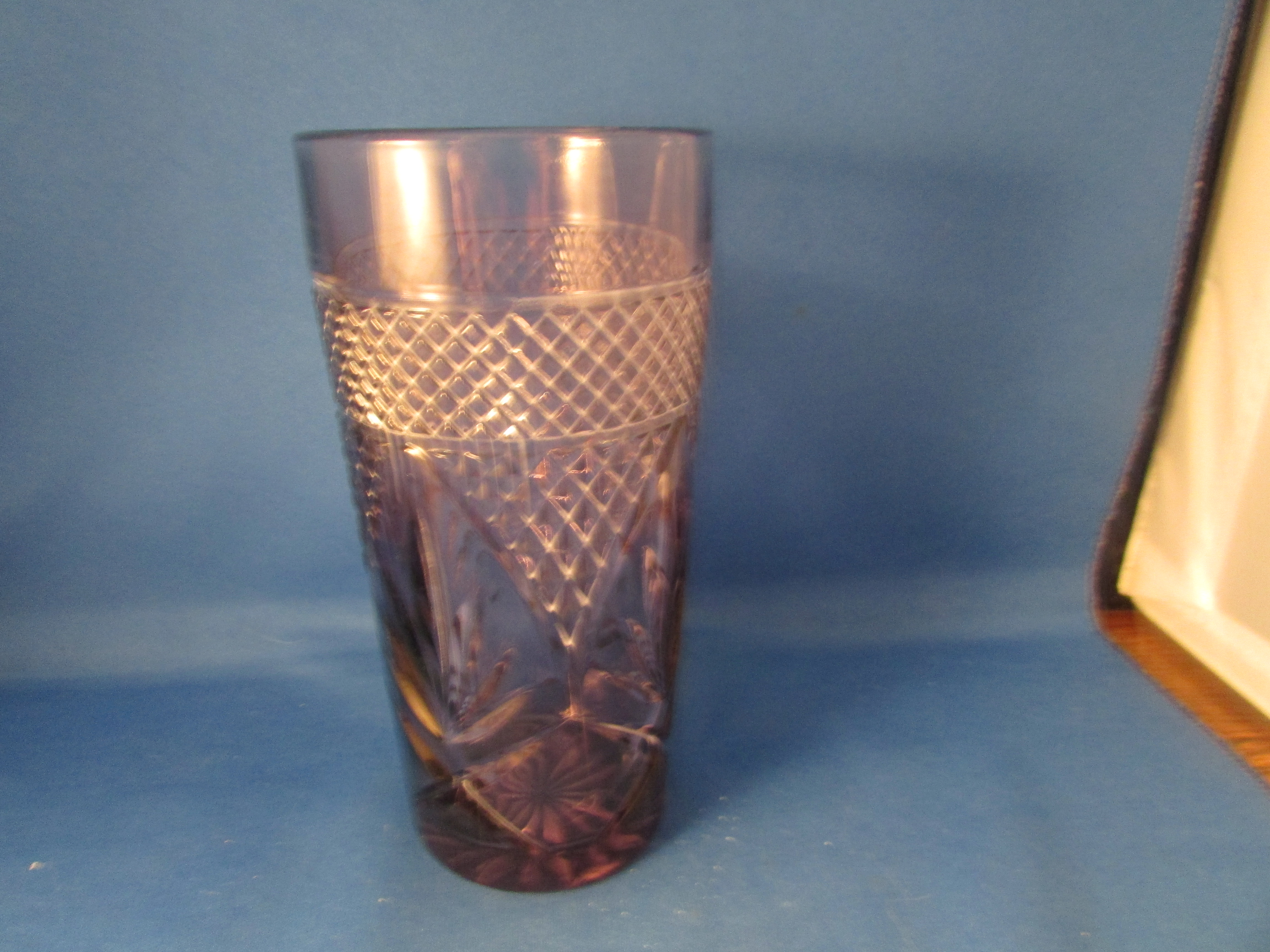 Sun Purpled Cut Glass Drinking Glass