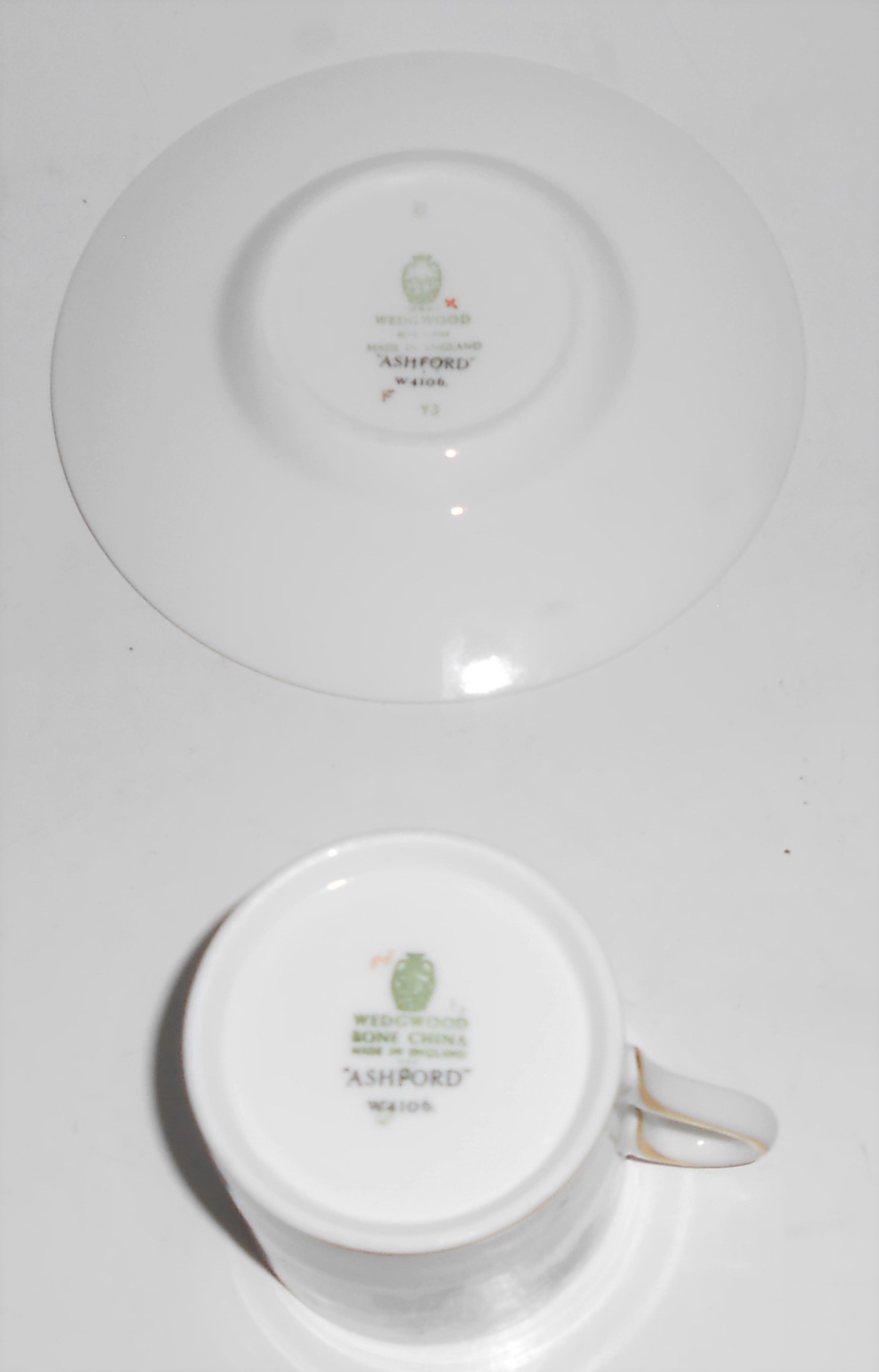 Wedgwood Pottery China Ashford Demitasse Cup & Saucer