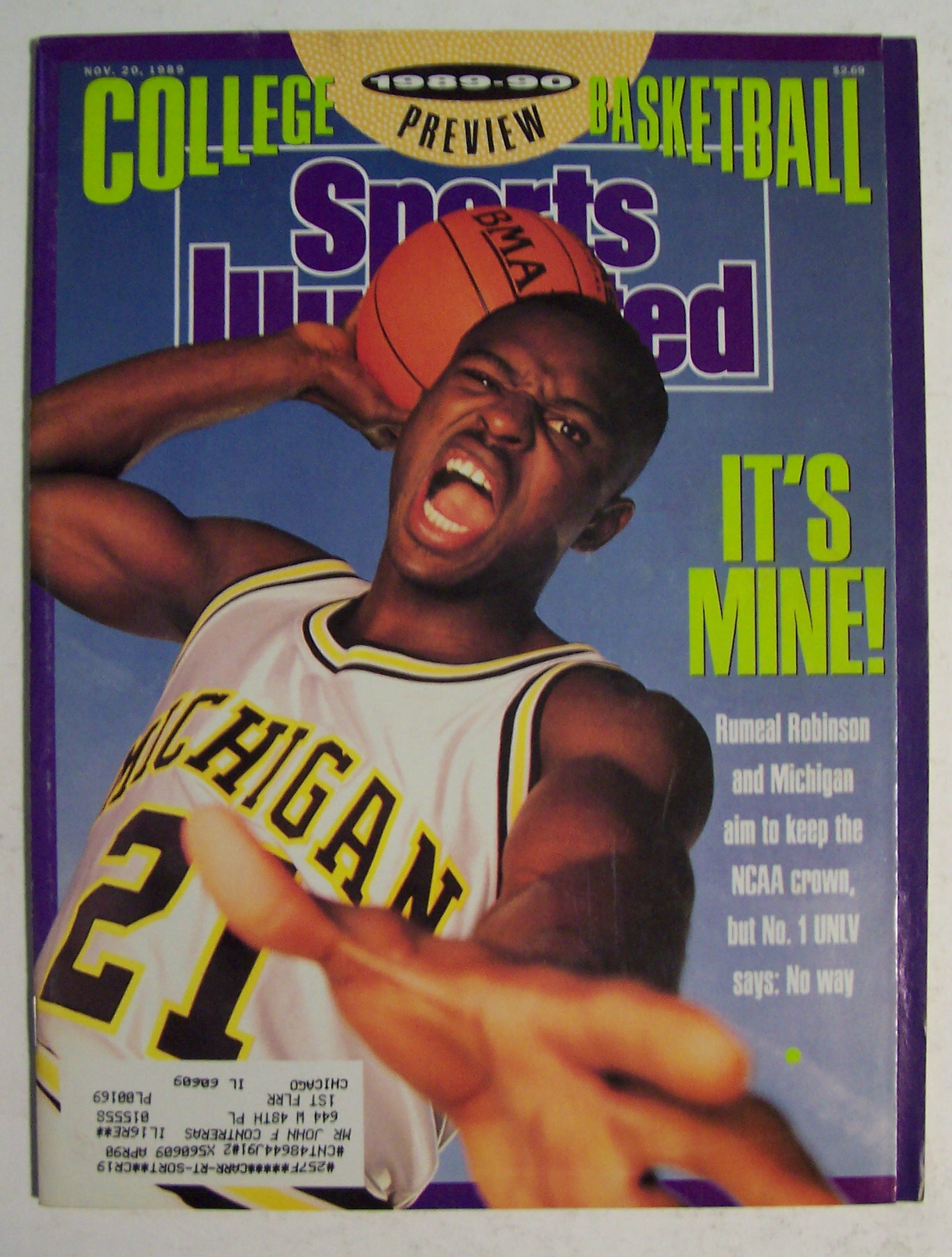 Sports Illustrated-November 20, 1989- Rumeal Robinson