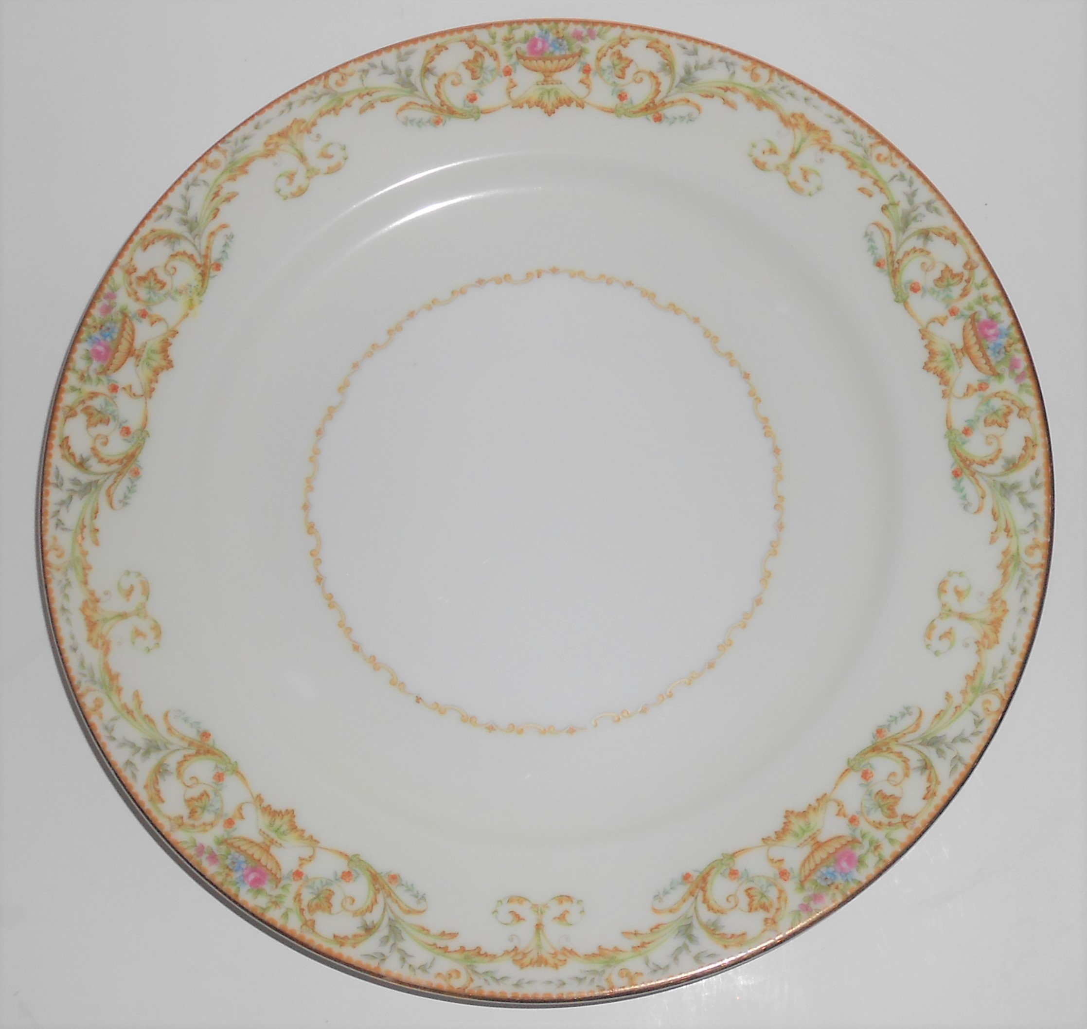 Noritake Porcelain China Pre-war Floral Basket w/Gold