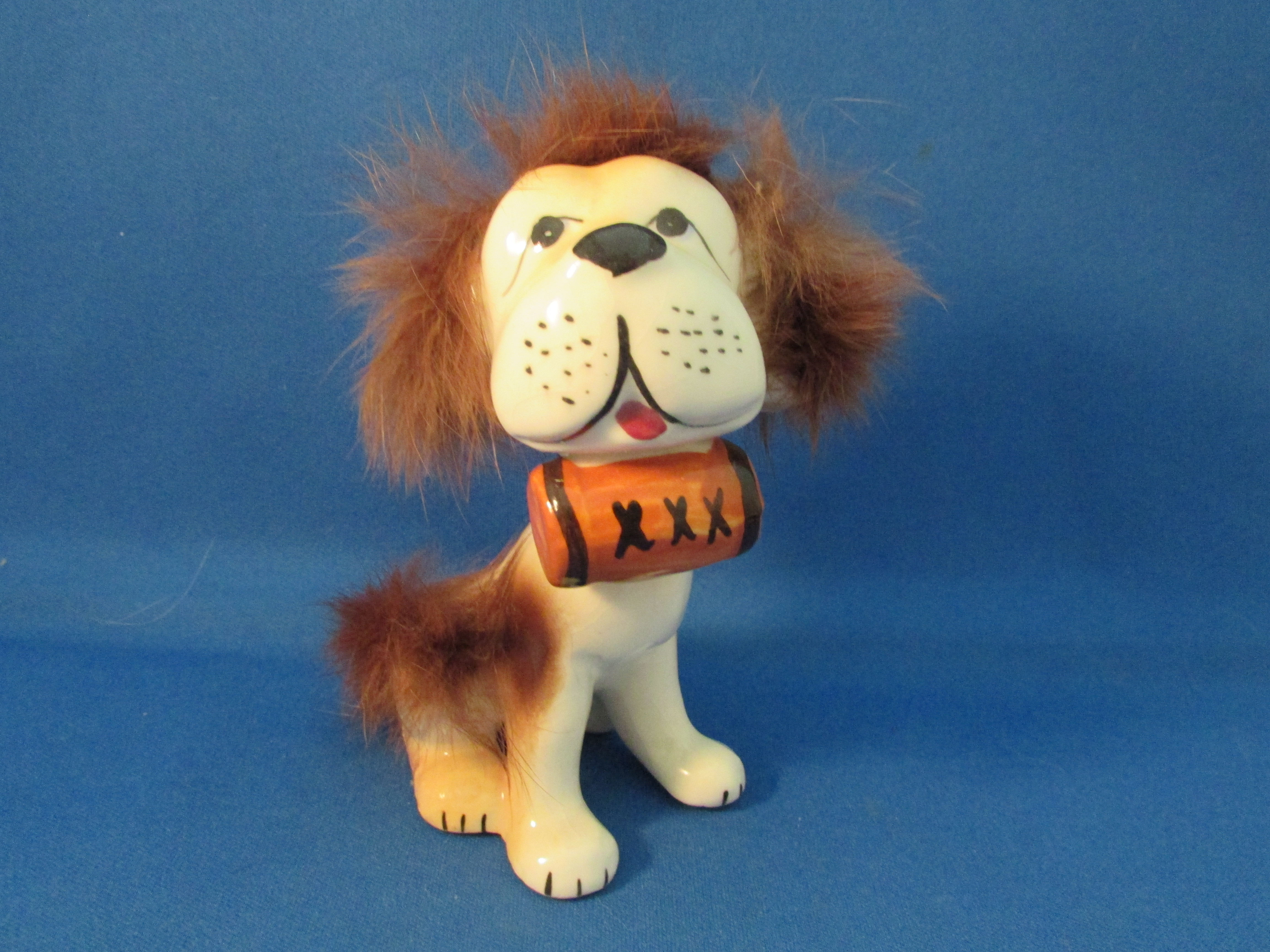 St Bernard Furry Figurine