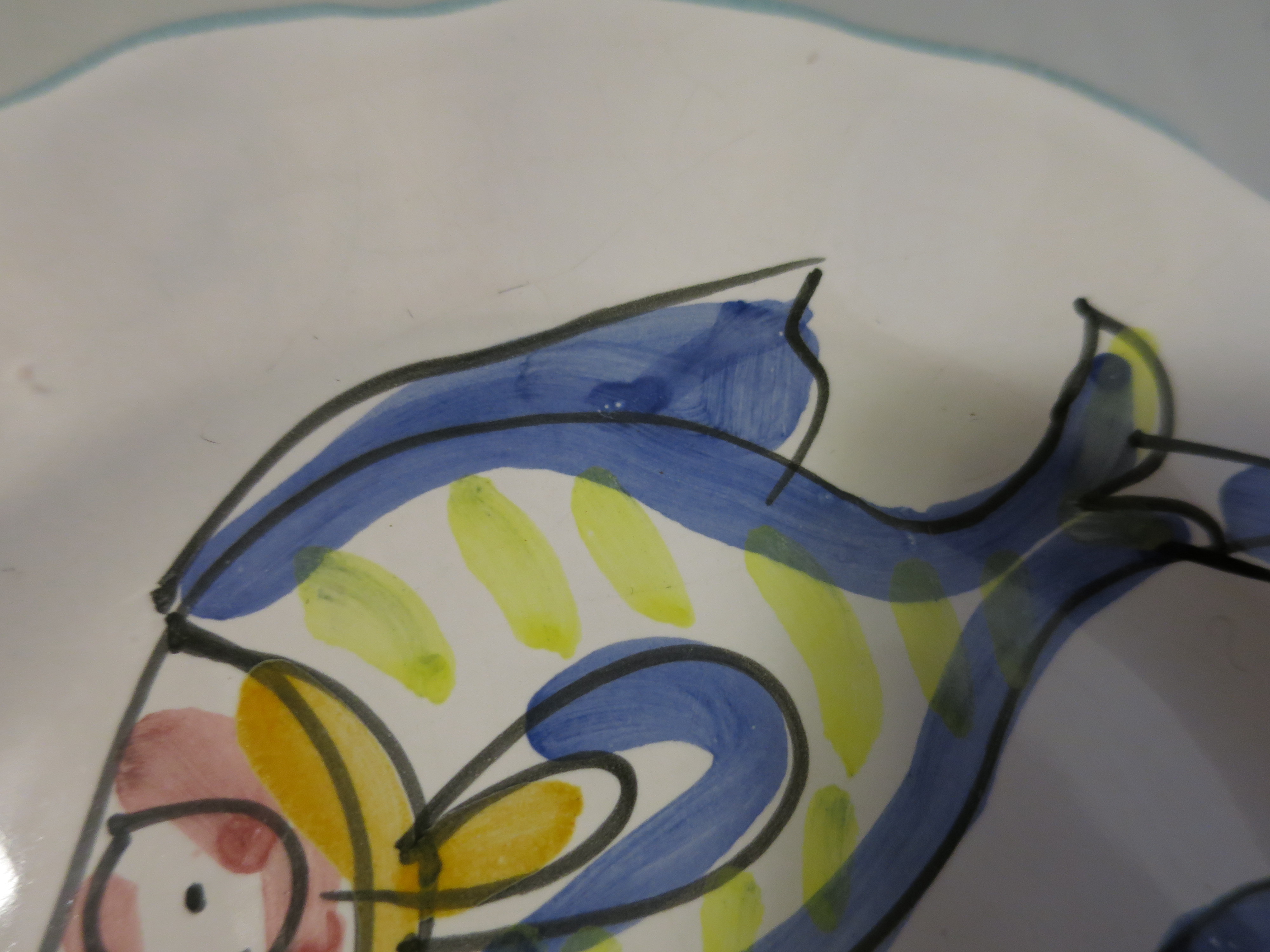 Nautical Bubble Blowing Fish Star Fish Snail Plate