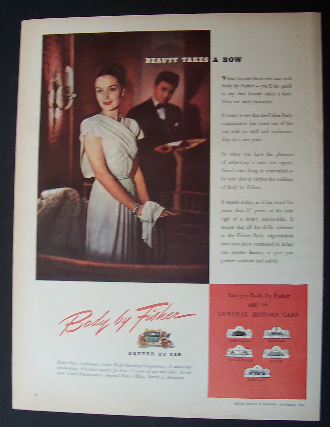 1945 Body By Fisher with Woman In A Beautiful Dress