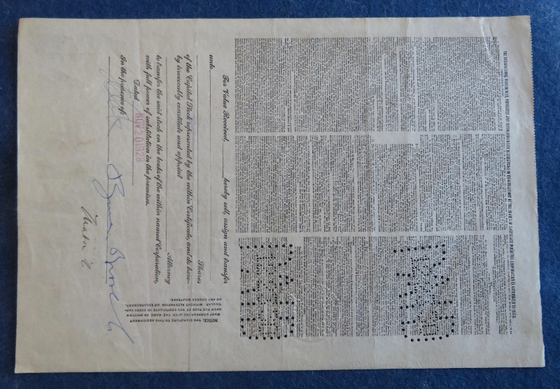 1928 Schine Chain Theatres, Inc Stock Certificate