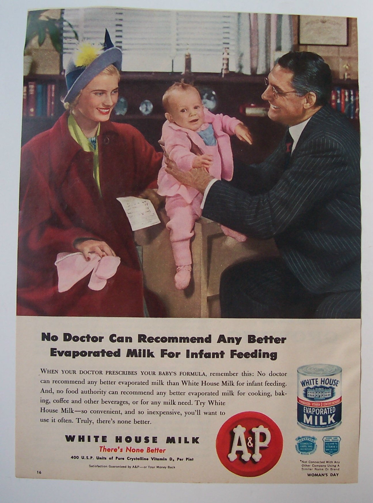 1948 White House Evaporated Milk w/Woman & Man