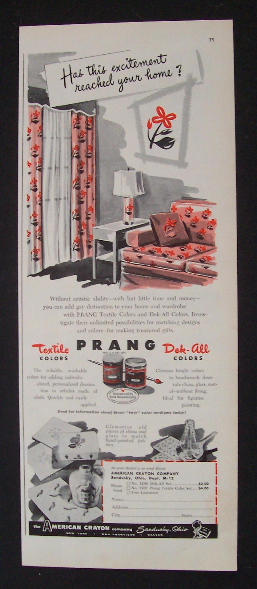 1950 Prang Textile Colors & Dek - All Colors