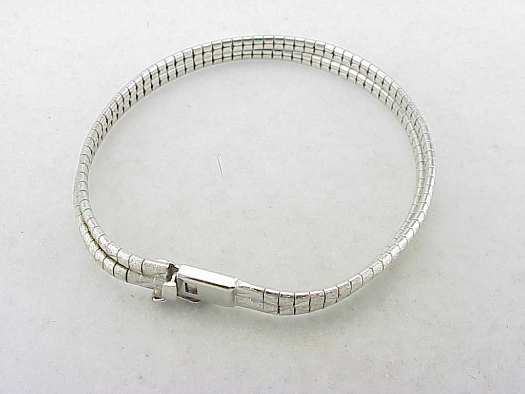 Brushed Sterling Silver Two Strand Bracelet With Etching