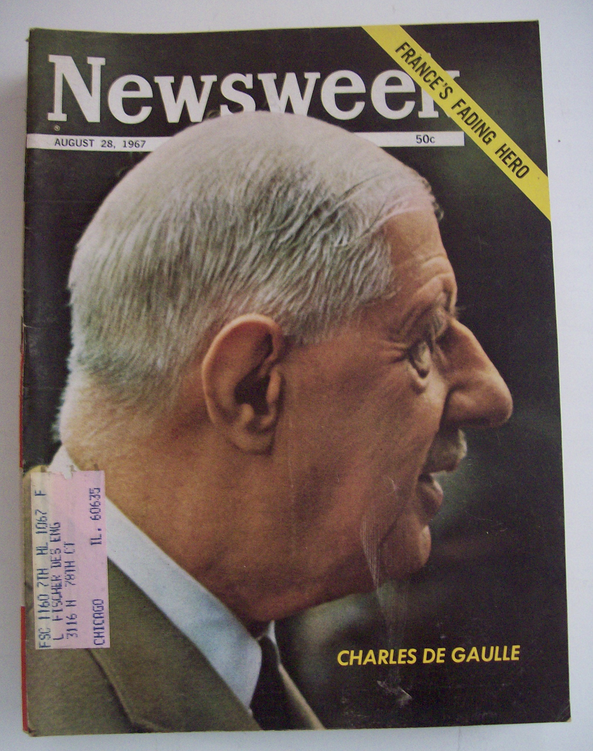 Newsweek Magazine August 28, 1967 Charles de Gaulle