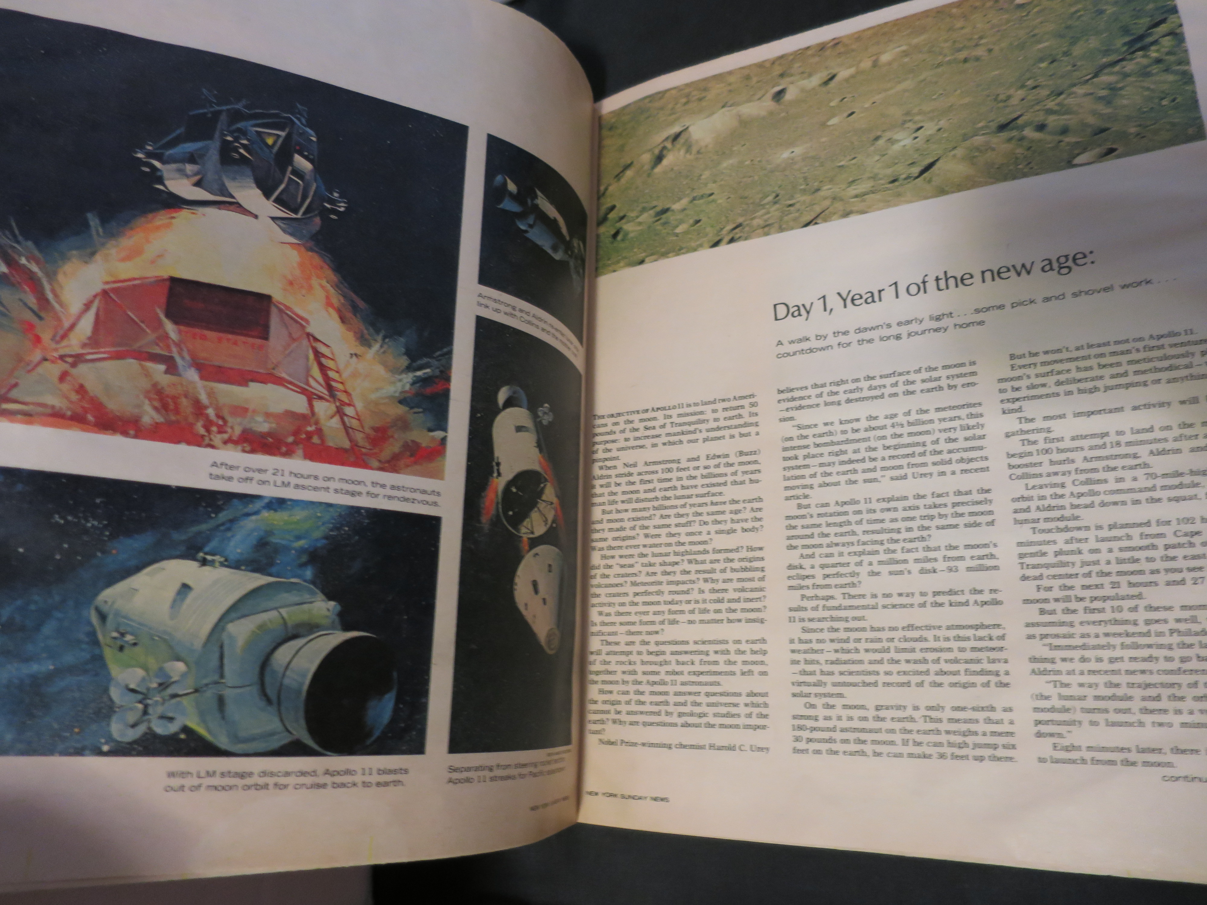 Sunday New York News Coloroto Magazine Man on Moon 1969