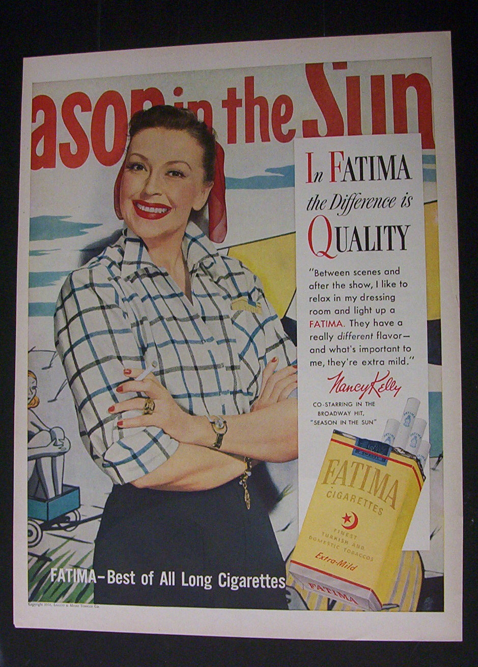1951 Dual Ad:  Fatima  Cigarettes  &  Rice  Krispies