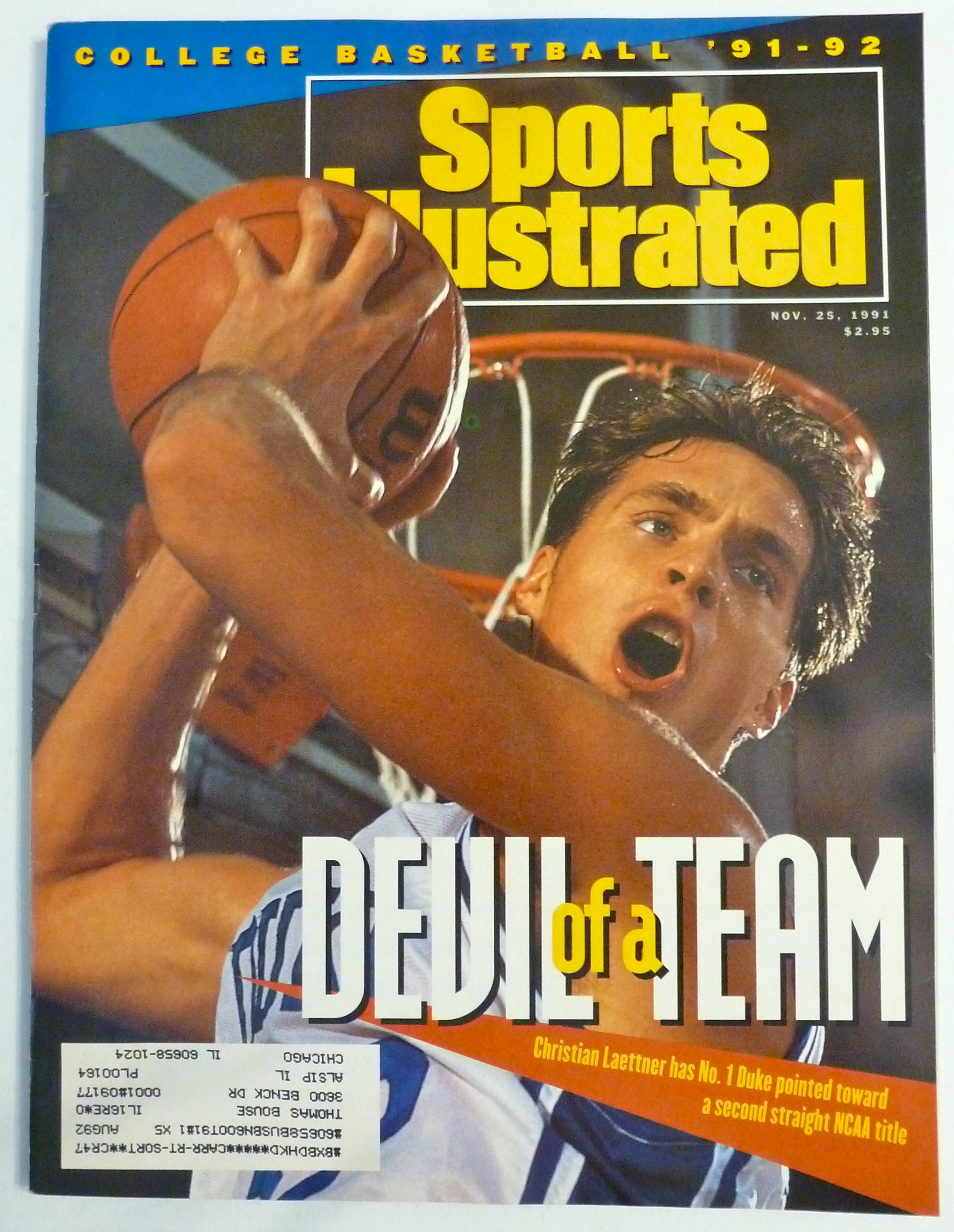 Sports Illustrated Magazine November 25, 1991 Laettner