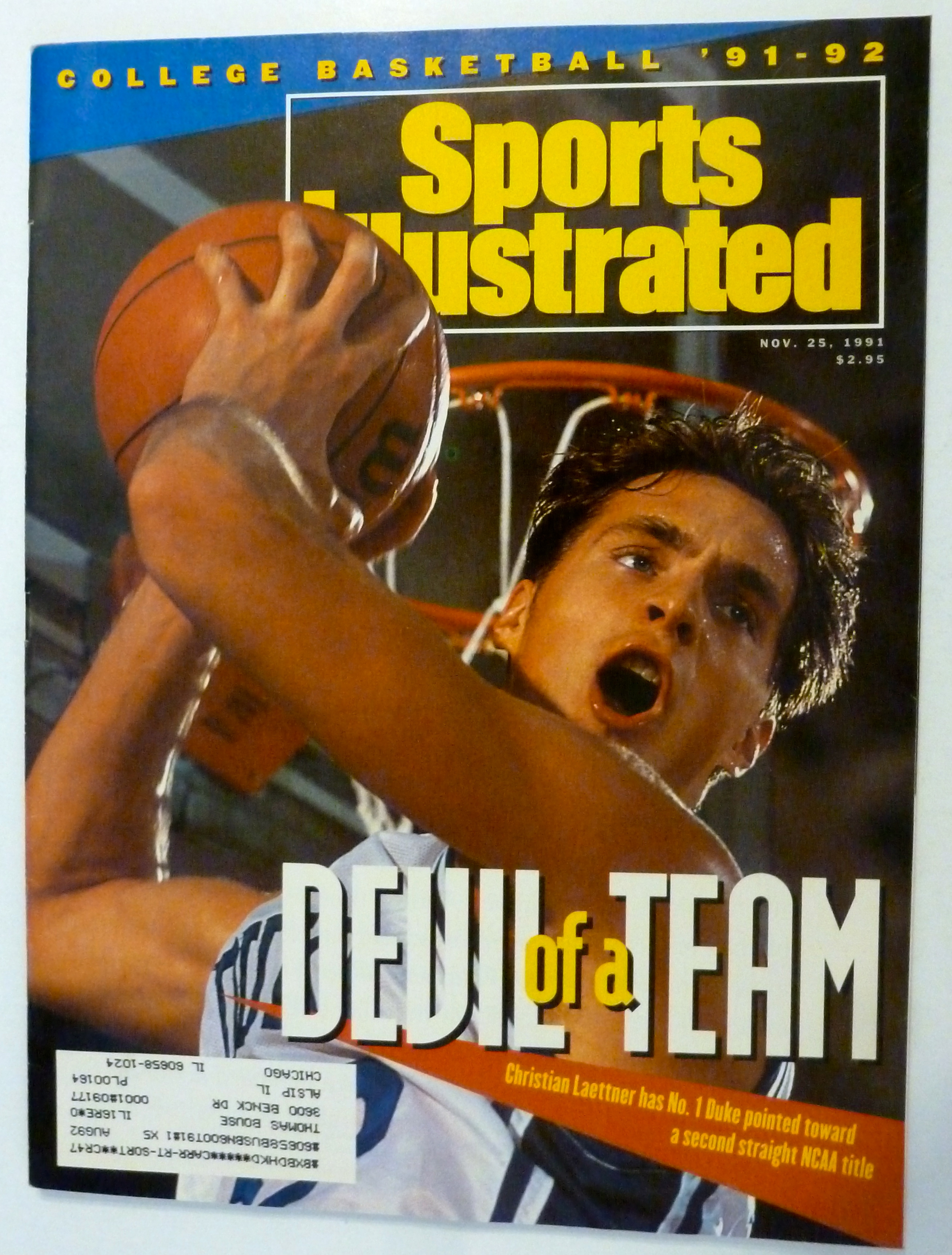 Sports Illustrated Magazine November 25, 1991 Laettner