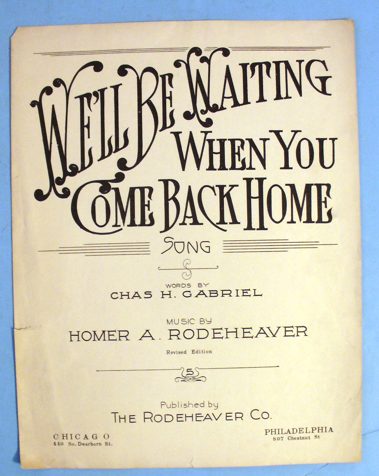 1918 Well Be Waiting When You Come Back Home by Gabriel