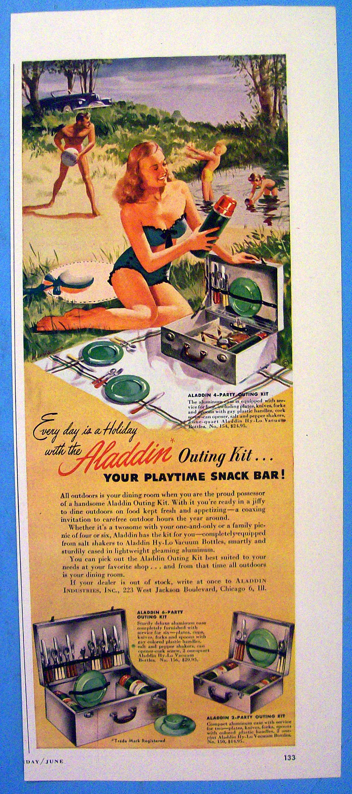 1948 Aladdin Outing Kit with Family on Picnic