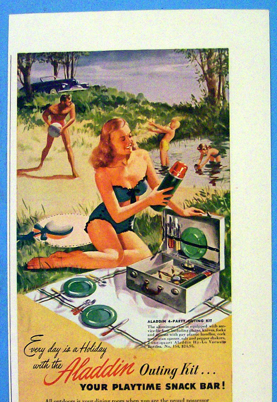1948 Aladdin Outing Kit with Family on Picnic