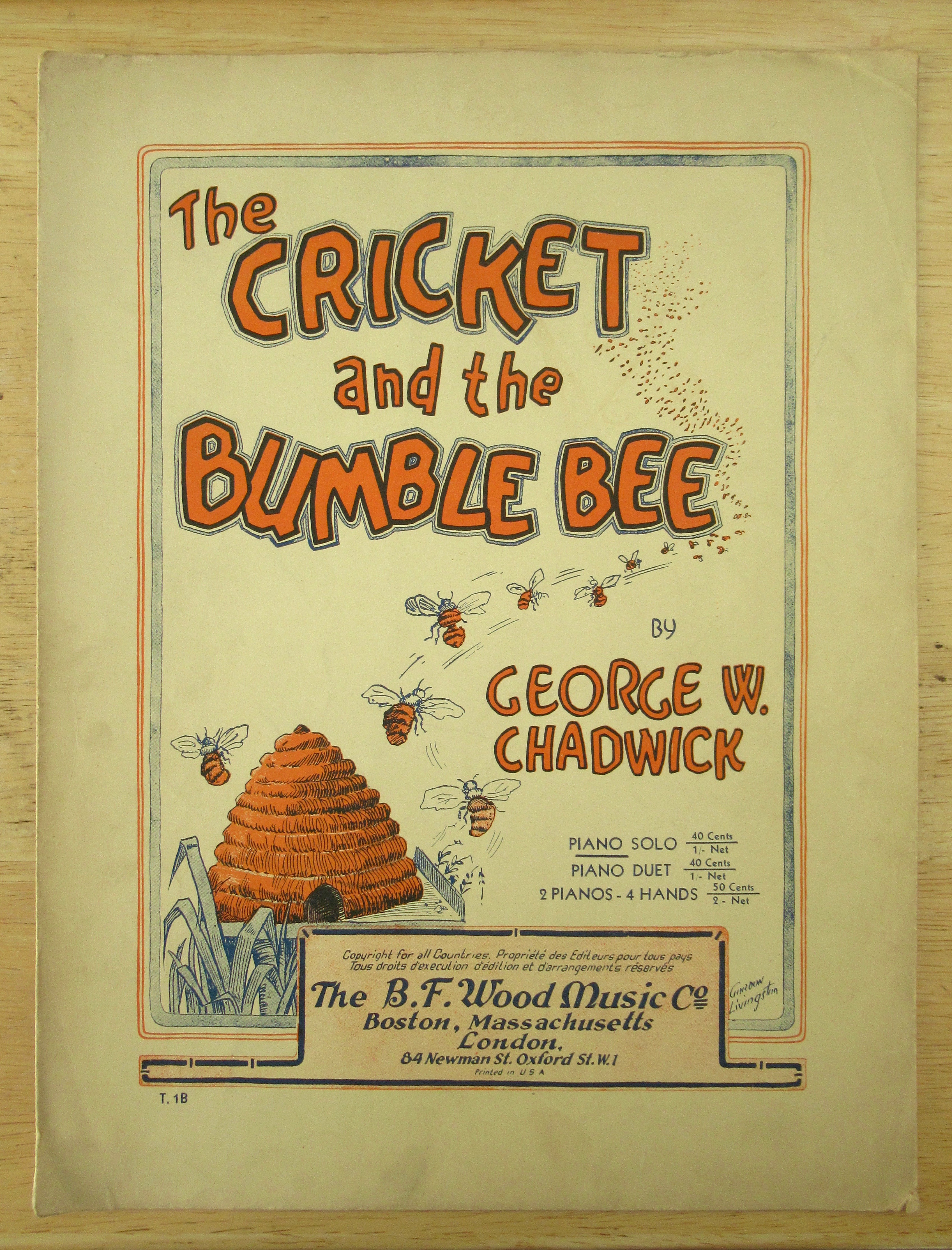 1903 The Cricket & The Bumble Bee Sheet Music