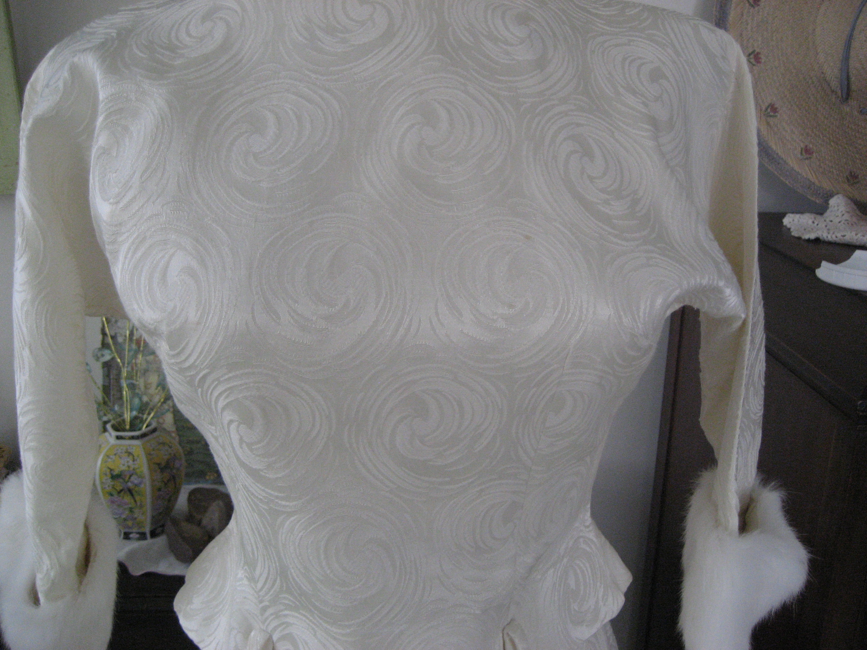 Brocade and Fur Holiday Dress