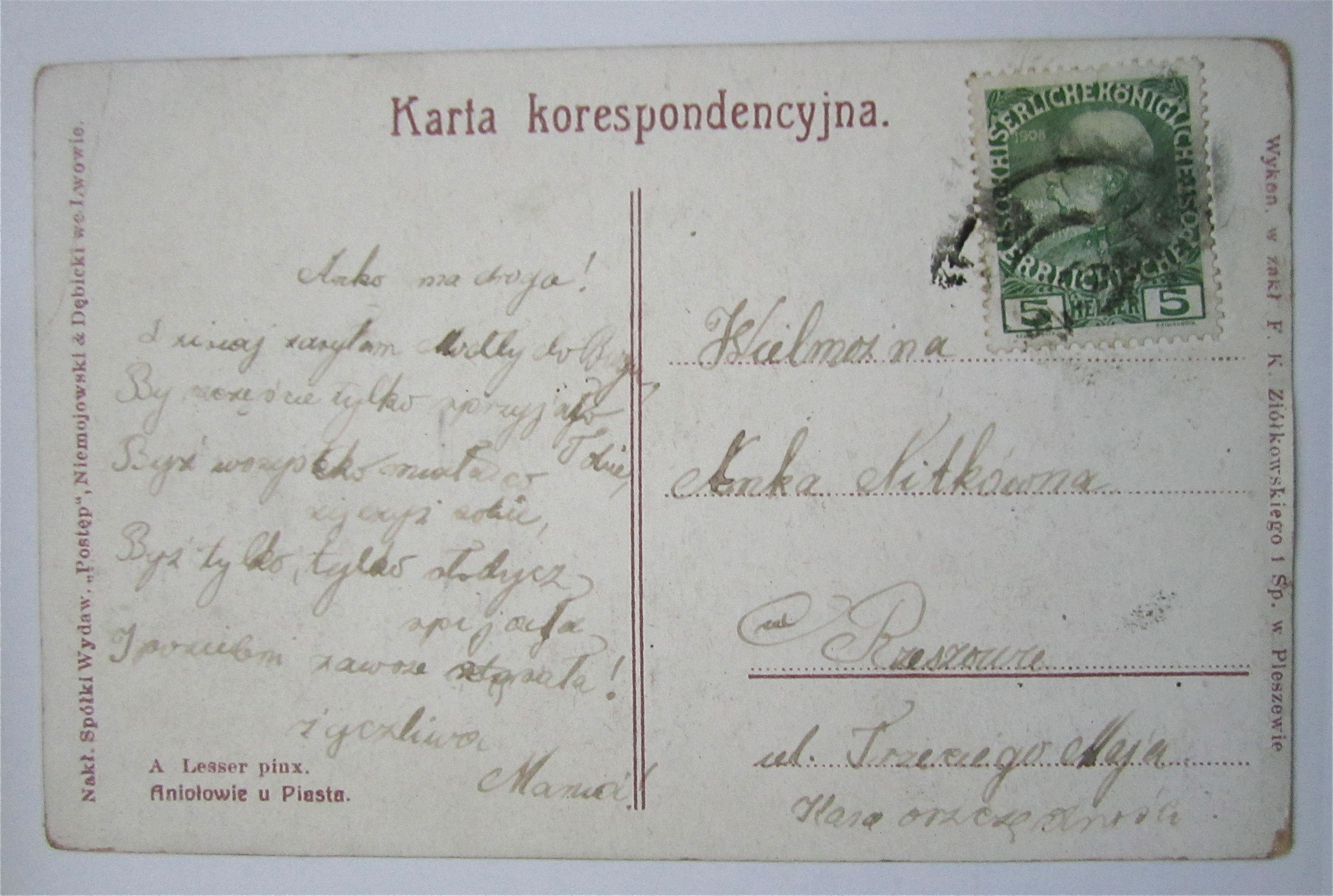 Man Talking To Two Angels By Aleksander Lesser Postcard