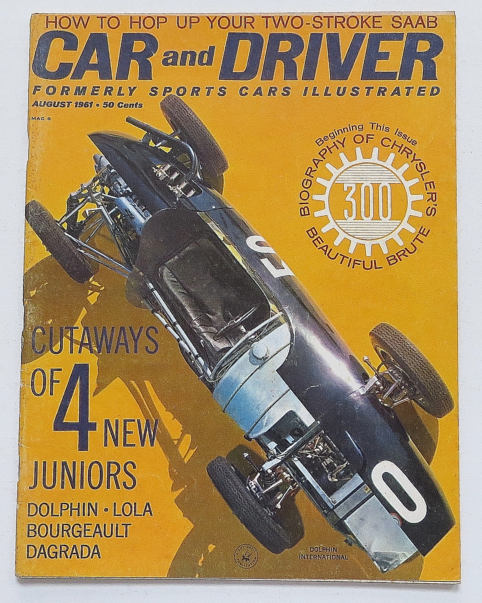 Car & Driver Magazine August 1961 Dolphin