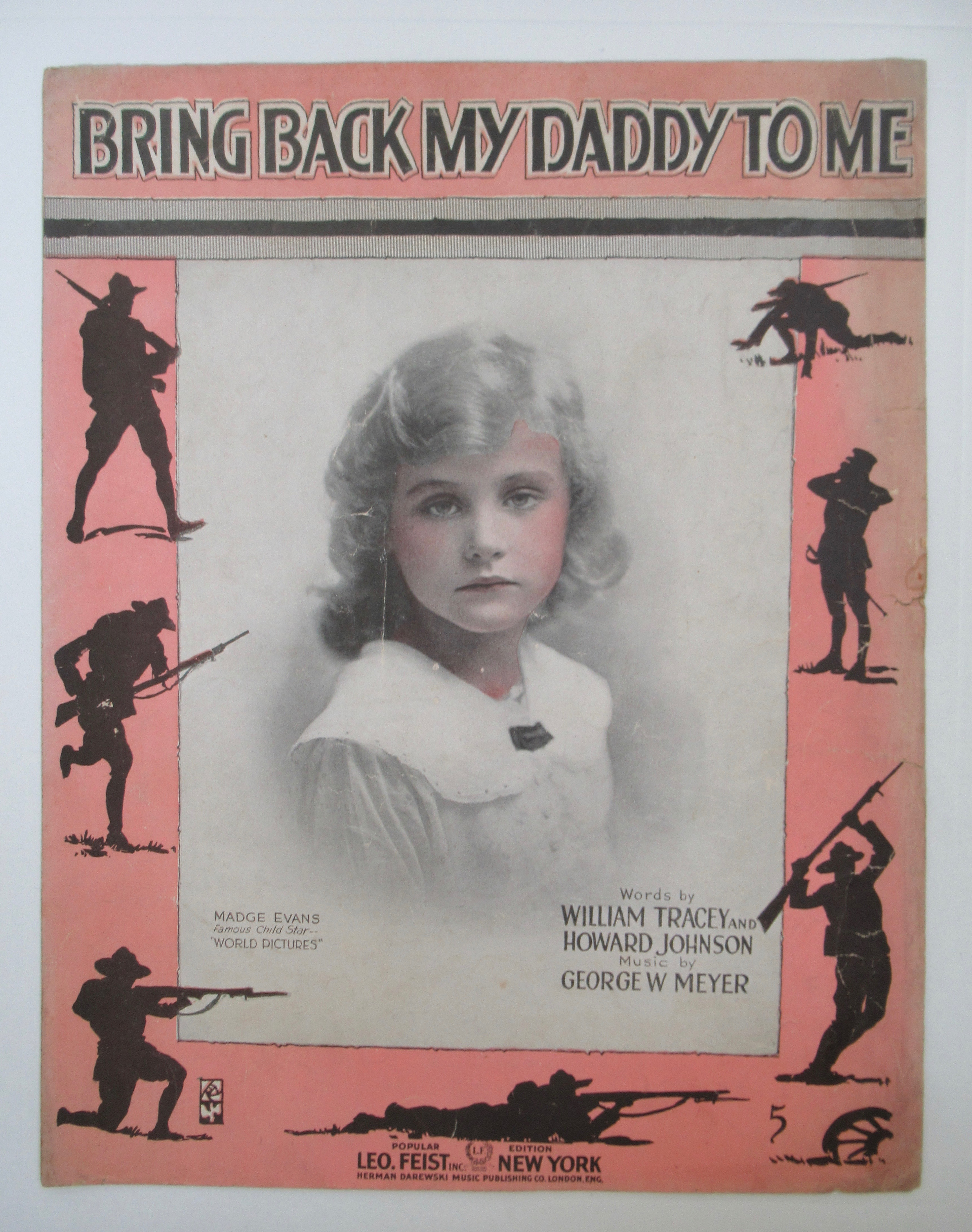 1917 Bring Back My Daddy To Me Madge Evans Cover